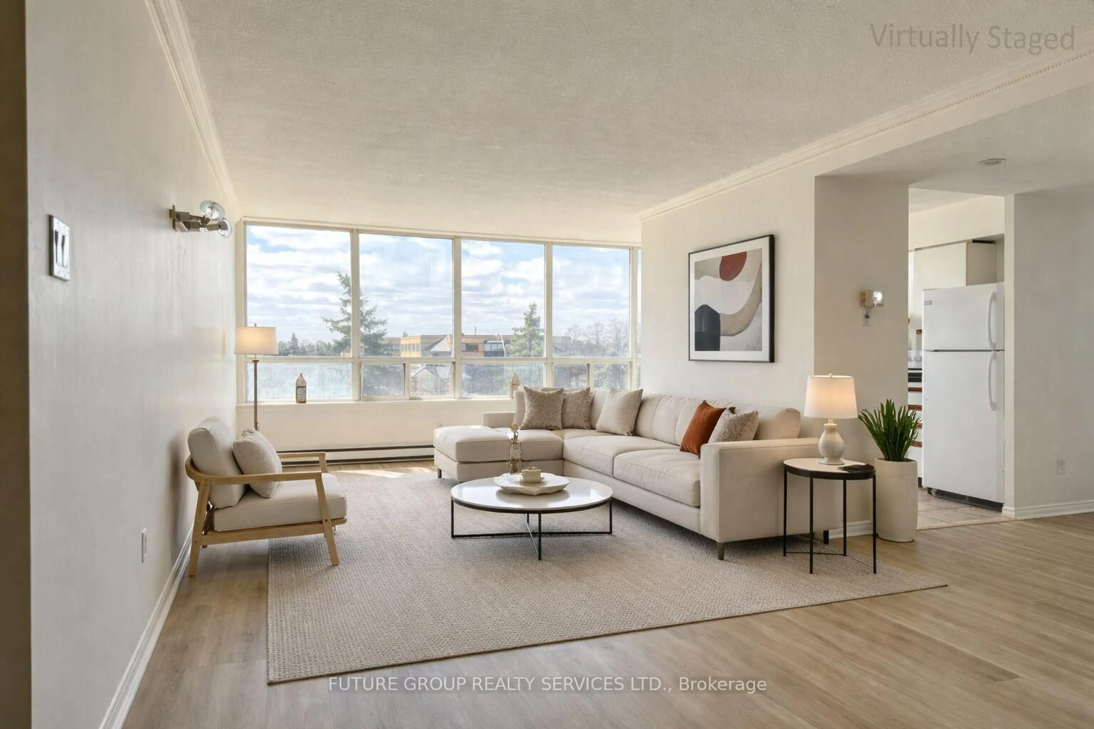 Living room with furniture, unknown for 160 Alton Towers Circ #504, Toronto Ontario M1V 4X8