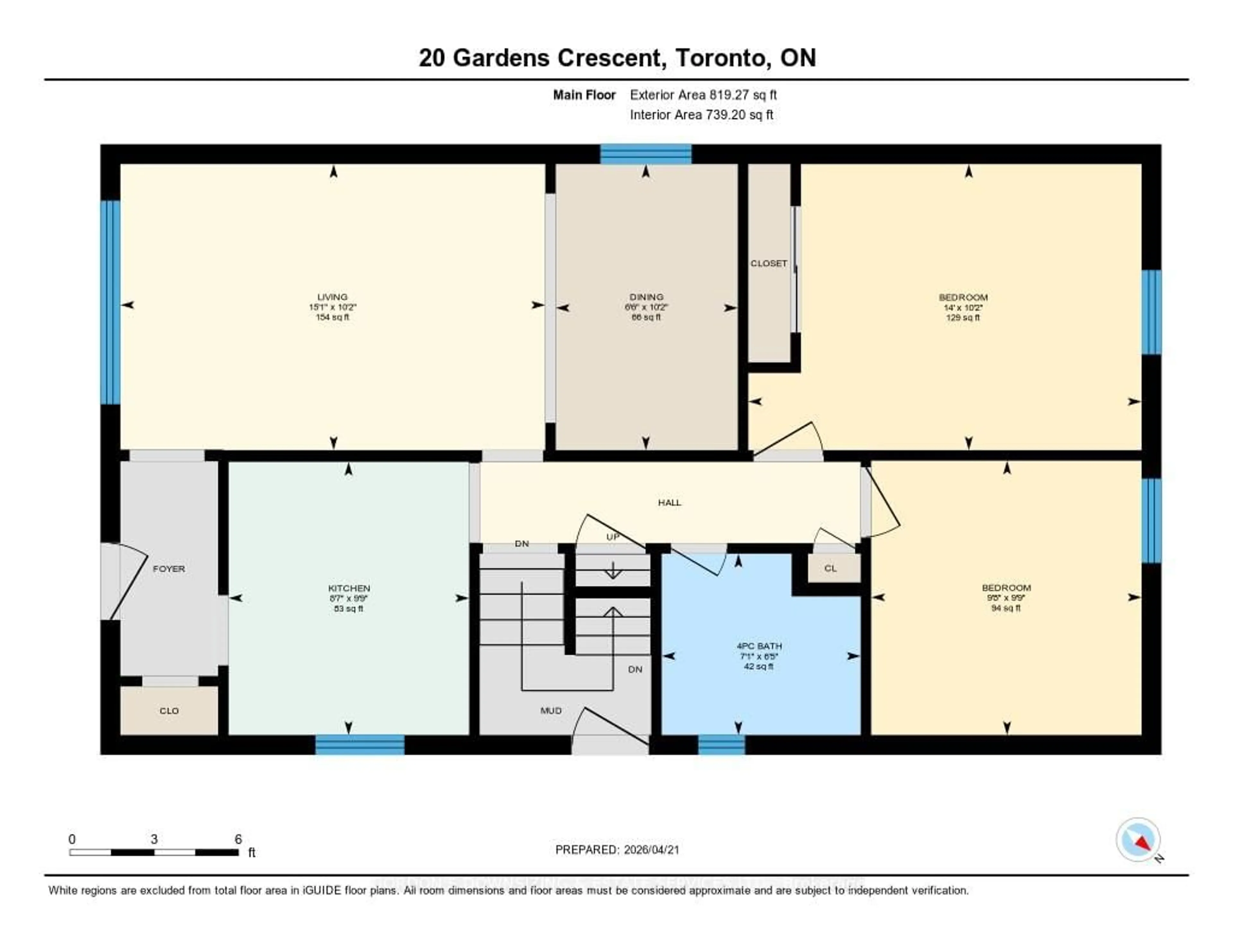 Floor plan for 20 Gardens Cres, Toronto Ontario M4B 1T5