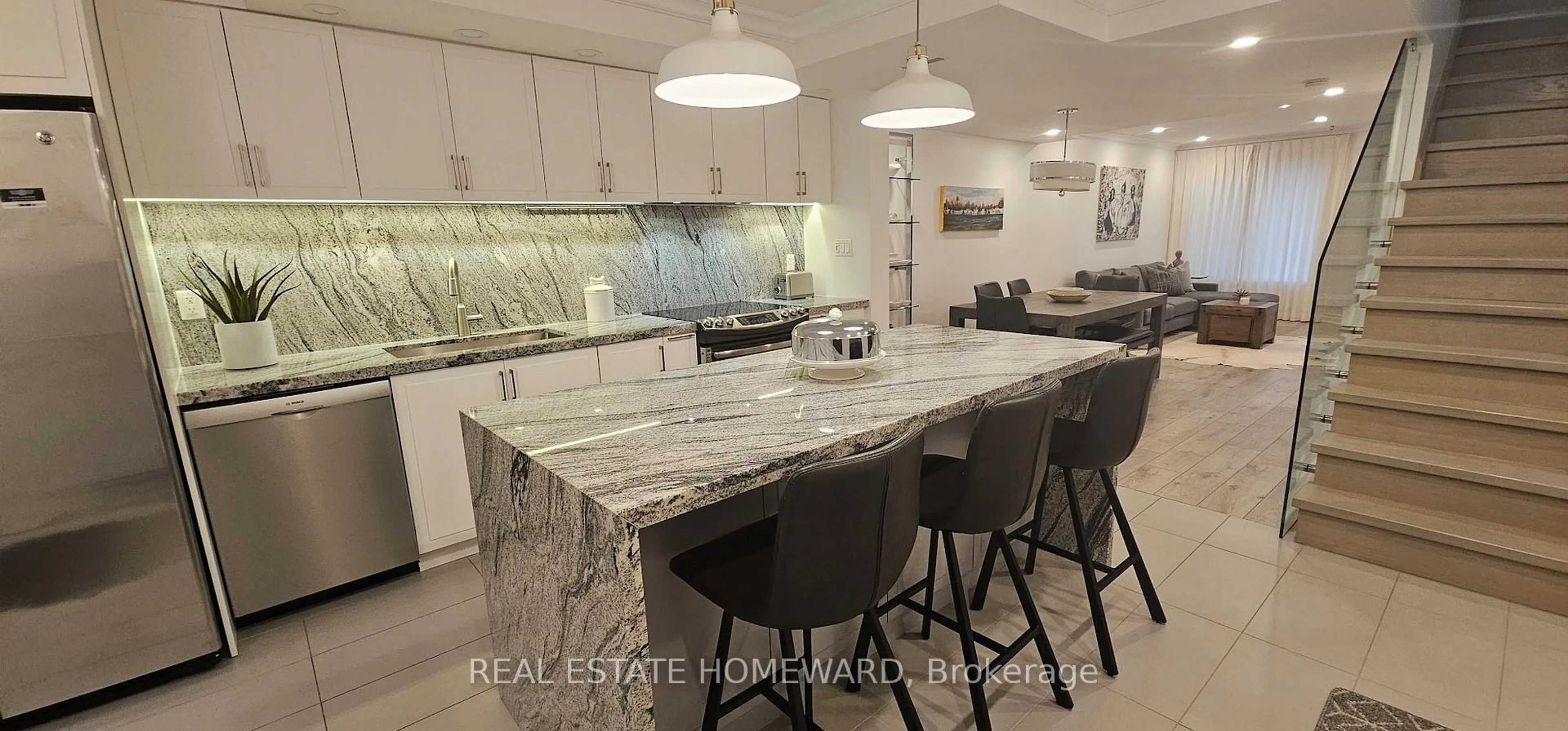 Contemporary kitchen, ceramic/tile floor for 122 Glen Manor Dr #5, Toronto Ontario M4E 2X6