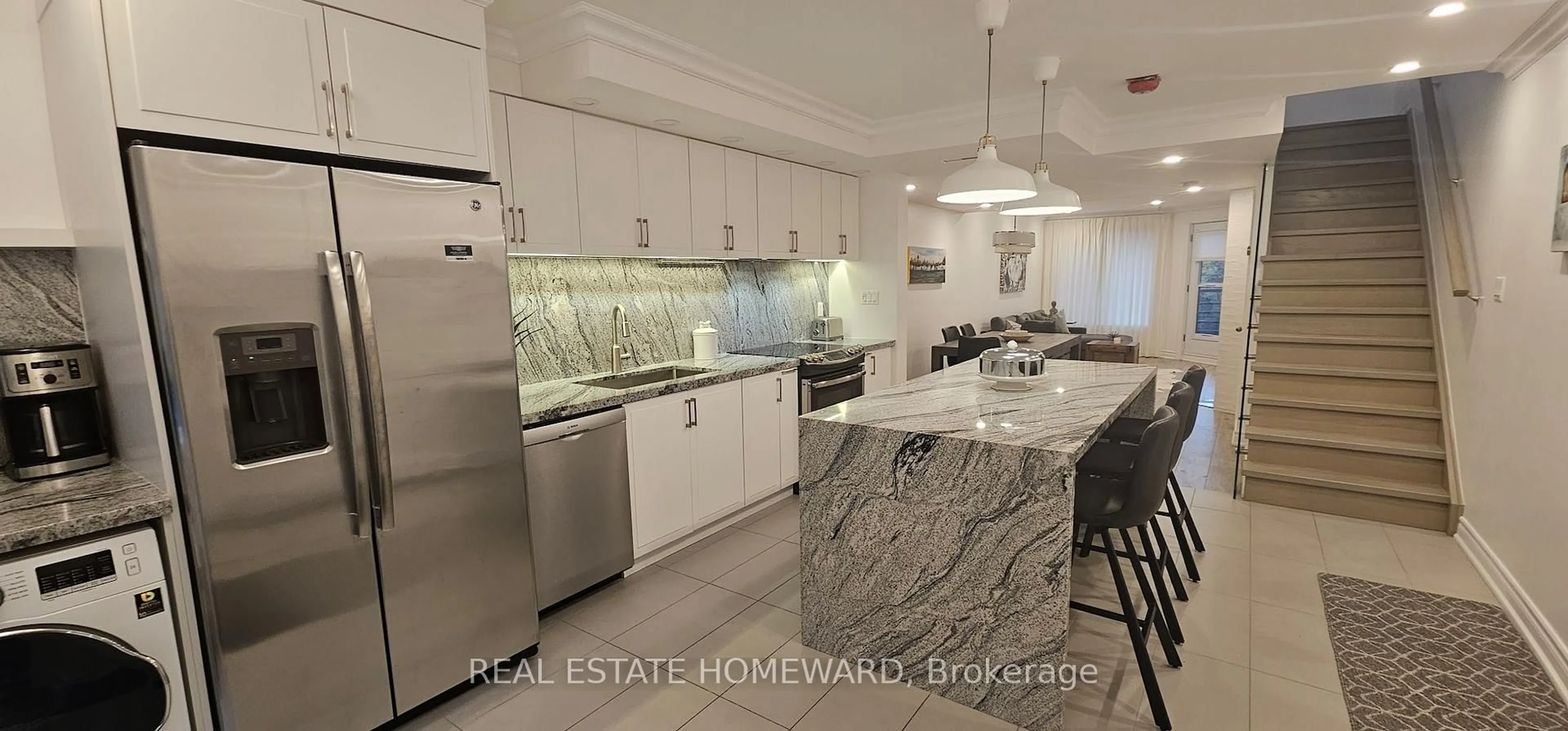 Contemporary kitchen, ceramic/tile floor for 122 Glen Manor Dr #5, Toronto Ontario M4E 2X6