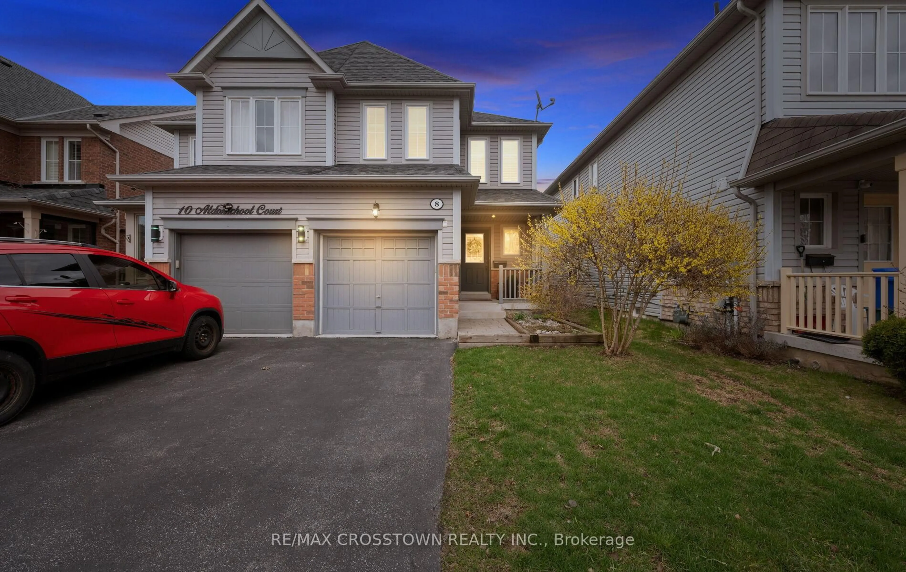 A pic from outside/outdoor area/front of a property/back of a property/a pic from drone, street for 8 Aldonschool Crt, Ajax Ontario L1S 0C5