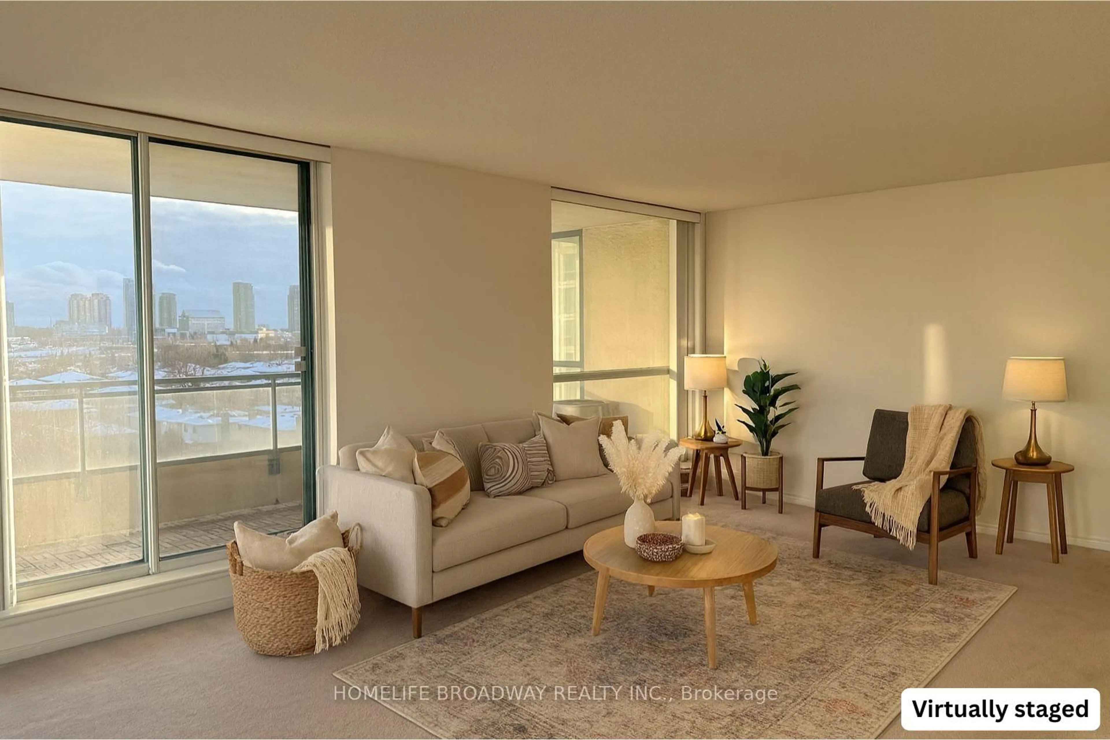 Living room with furniture, unknown for 4725 Sheppard Ave #814, Toronto Ontario M1S 5B2