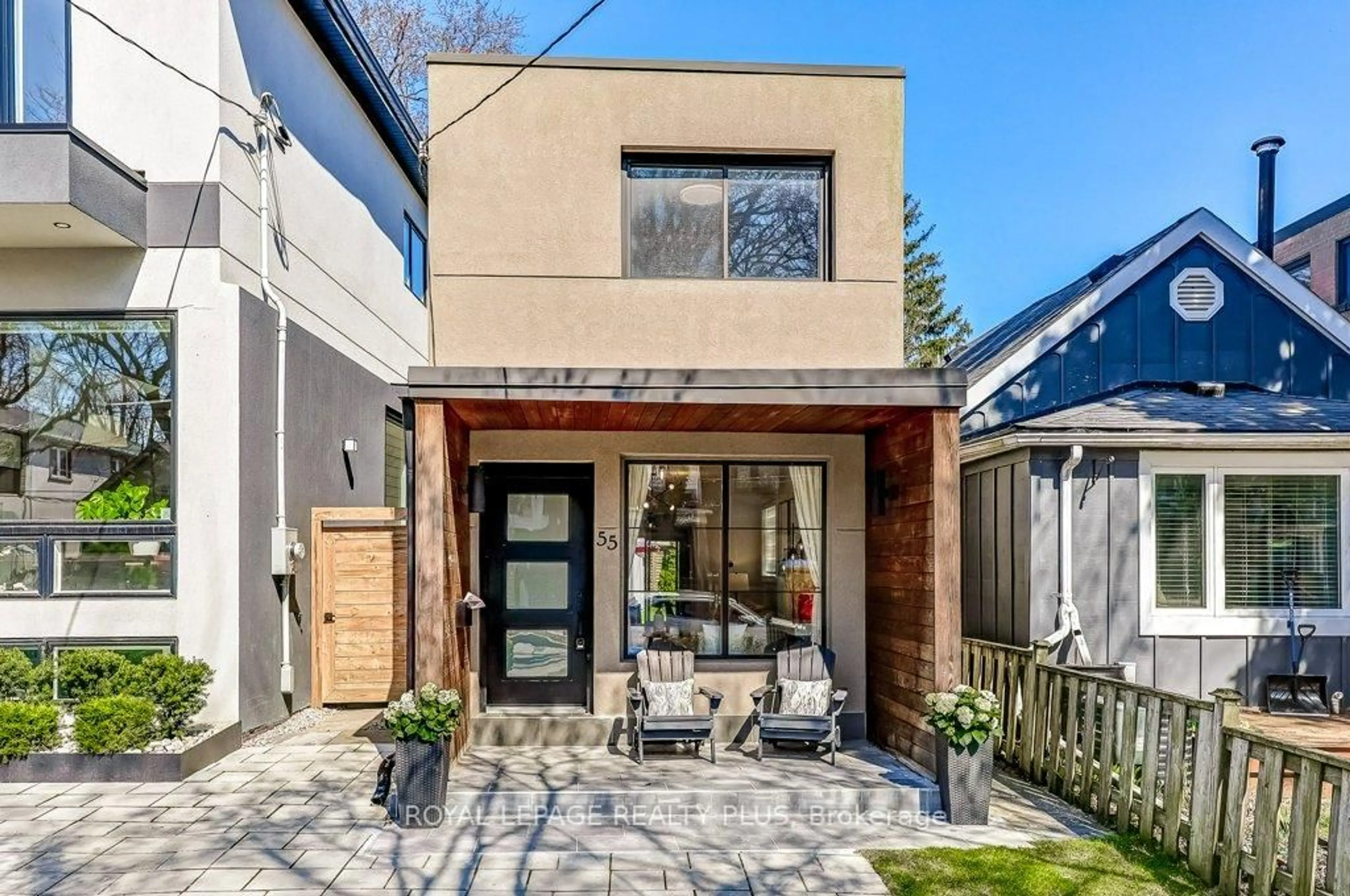 Home with brick exterior material, street for 55 Rhodes Ave, Toronto Ontario M4L 2Z8