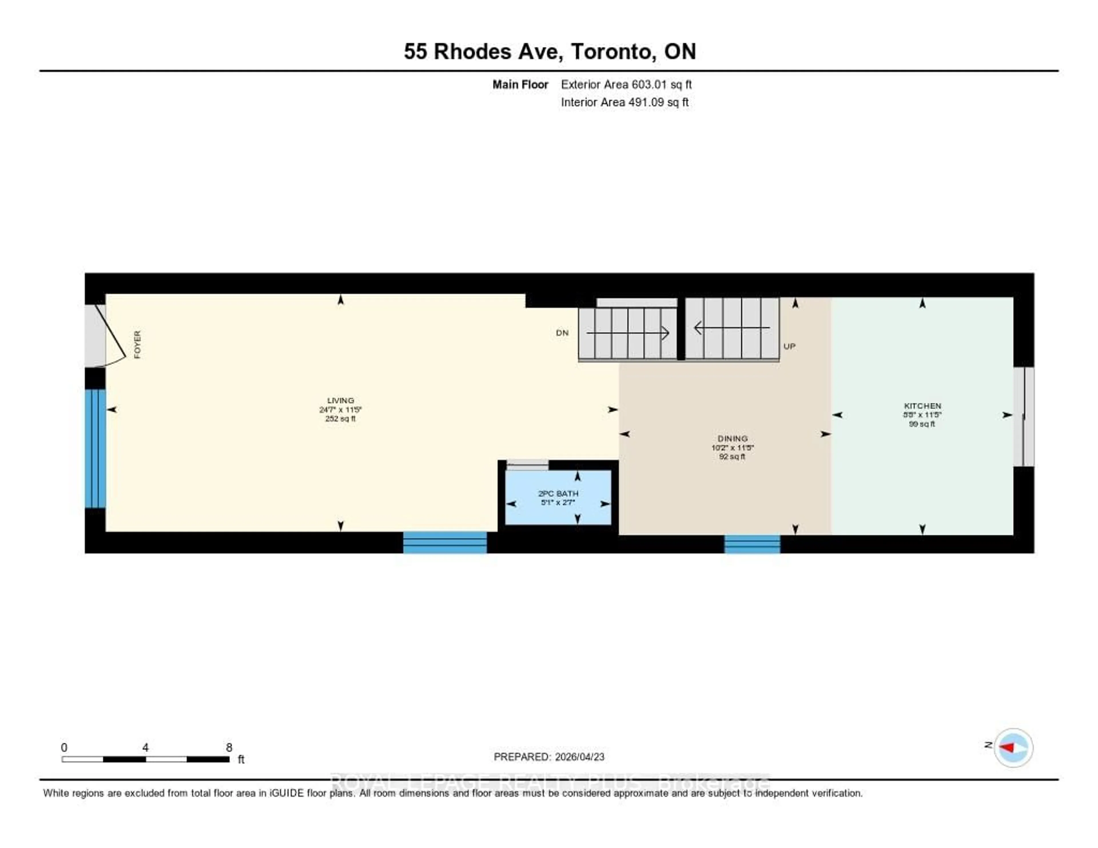 Floor plan for 55 Rhodes Ave, Toronto Ontario M4L 2Z8