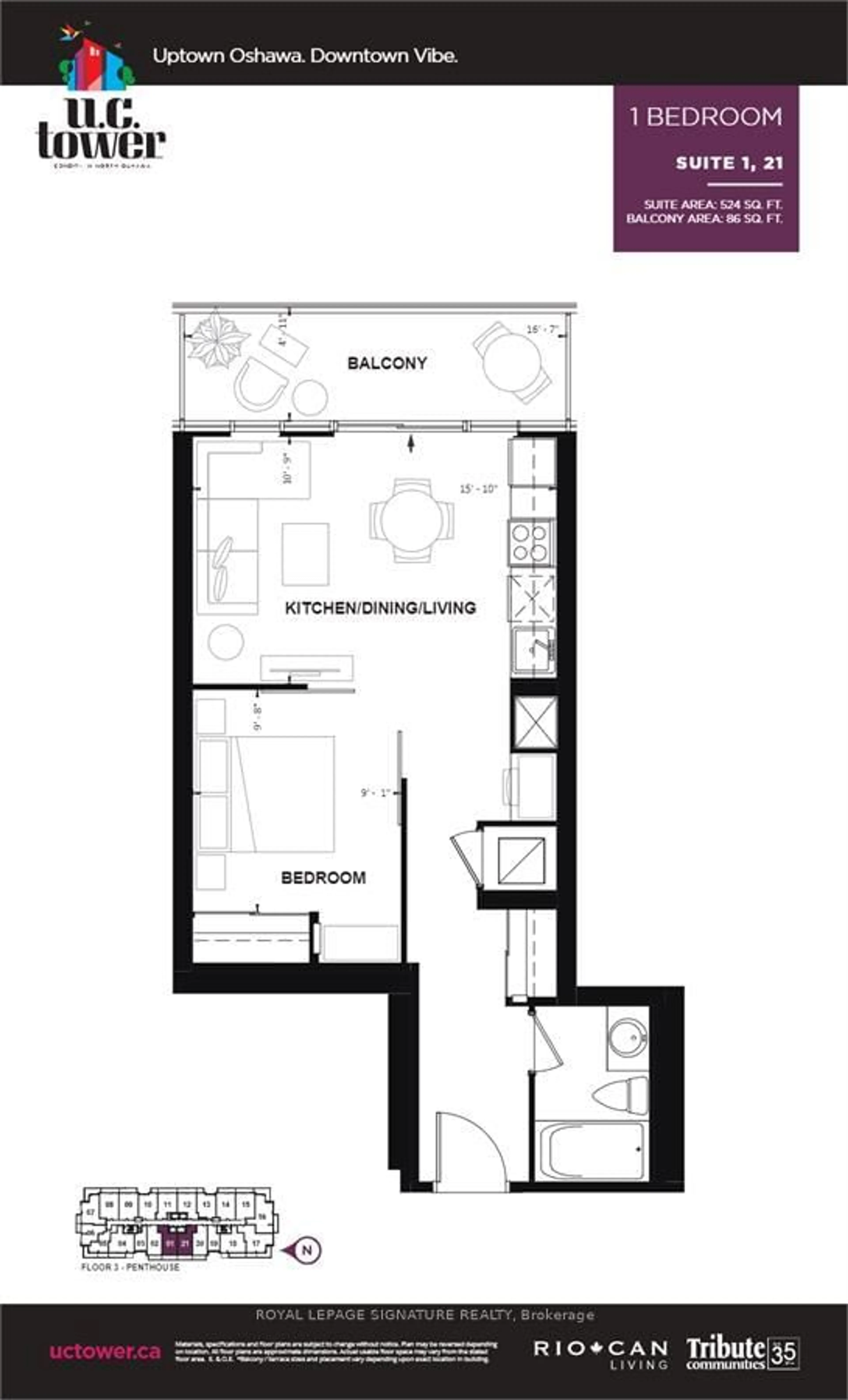Floor plan for 2550 Simcoe St #2121, Oshawa Ontario L1L 0R5