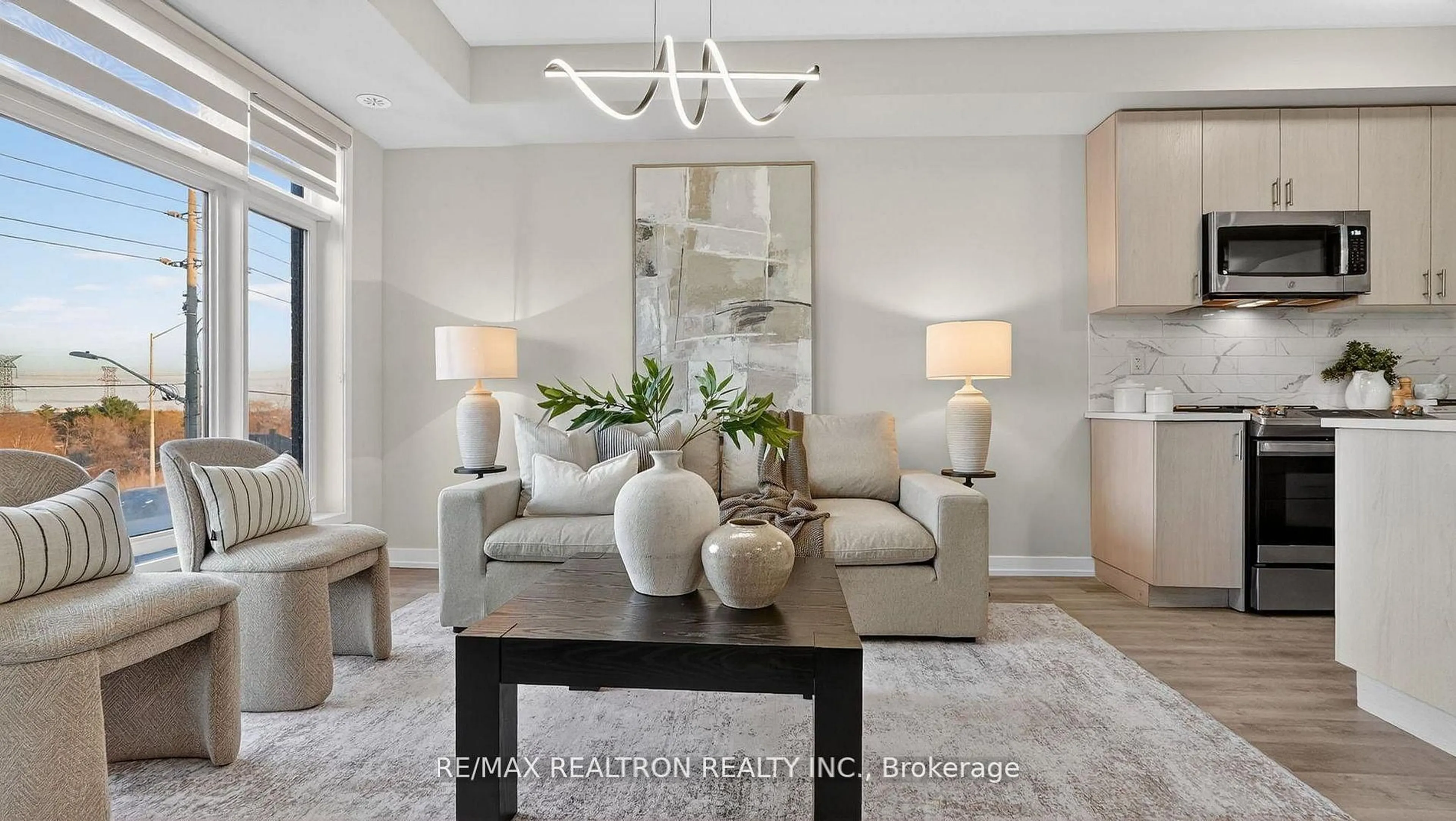 Living room with furniture, ceramic/tile floor for 2550 Castlegate Crossing #103, Pickering Ontario L1X 0H6