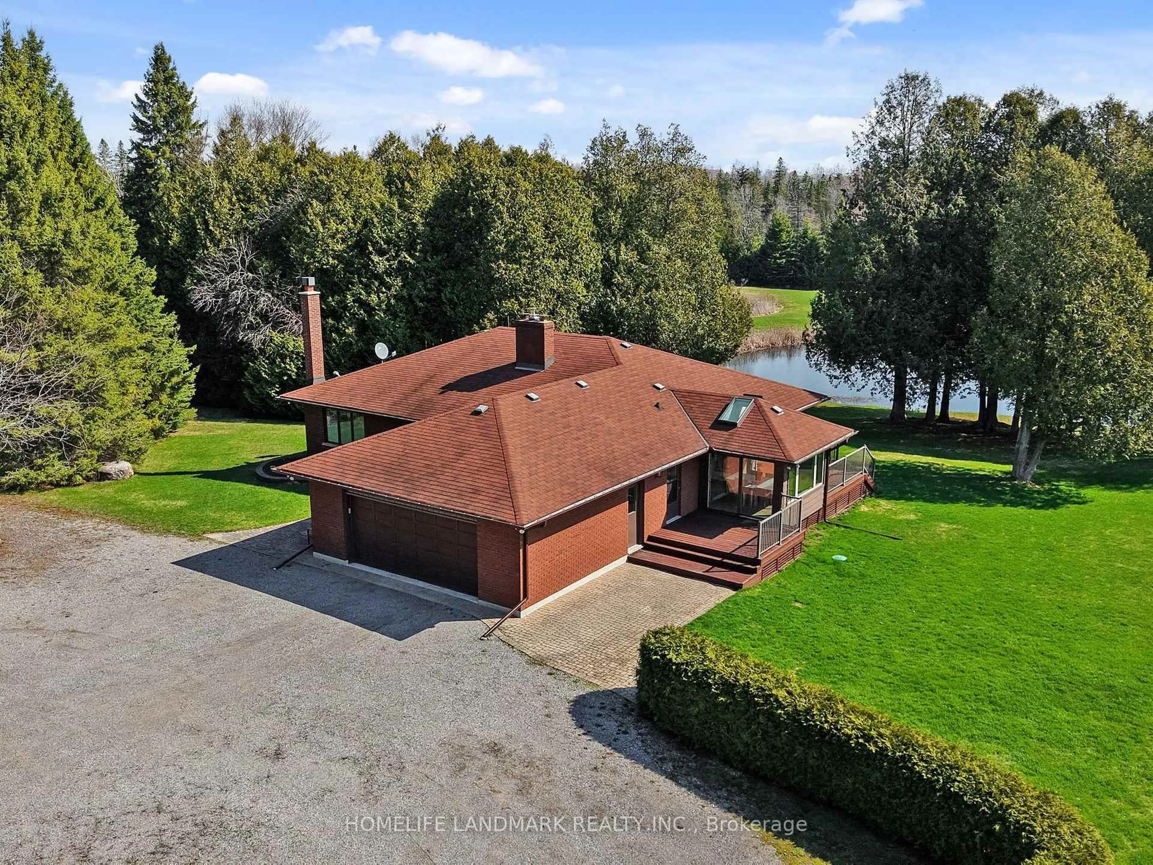 A pic from outside/outdoor area/front of a property/back of a property/a pic from drone, water/lake/river/ocean view for 3580 McKee Rd, Scugog Ontario L0B 1B0