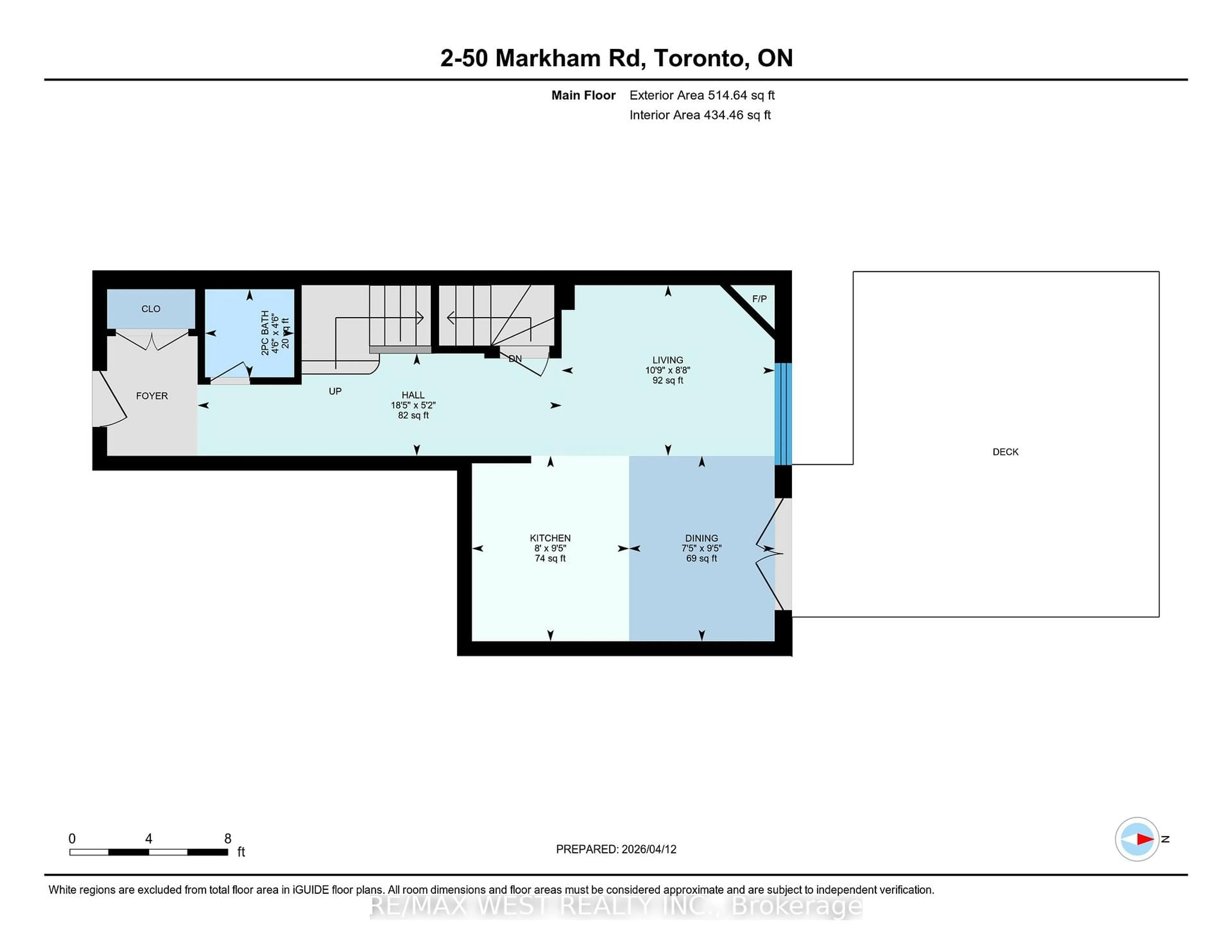 Floor plan for 50 Markham Rd #2, Toronto Ontario M1M 2Z4