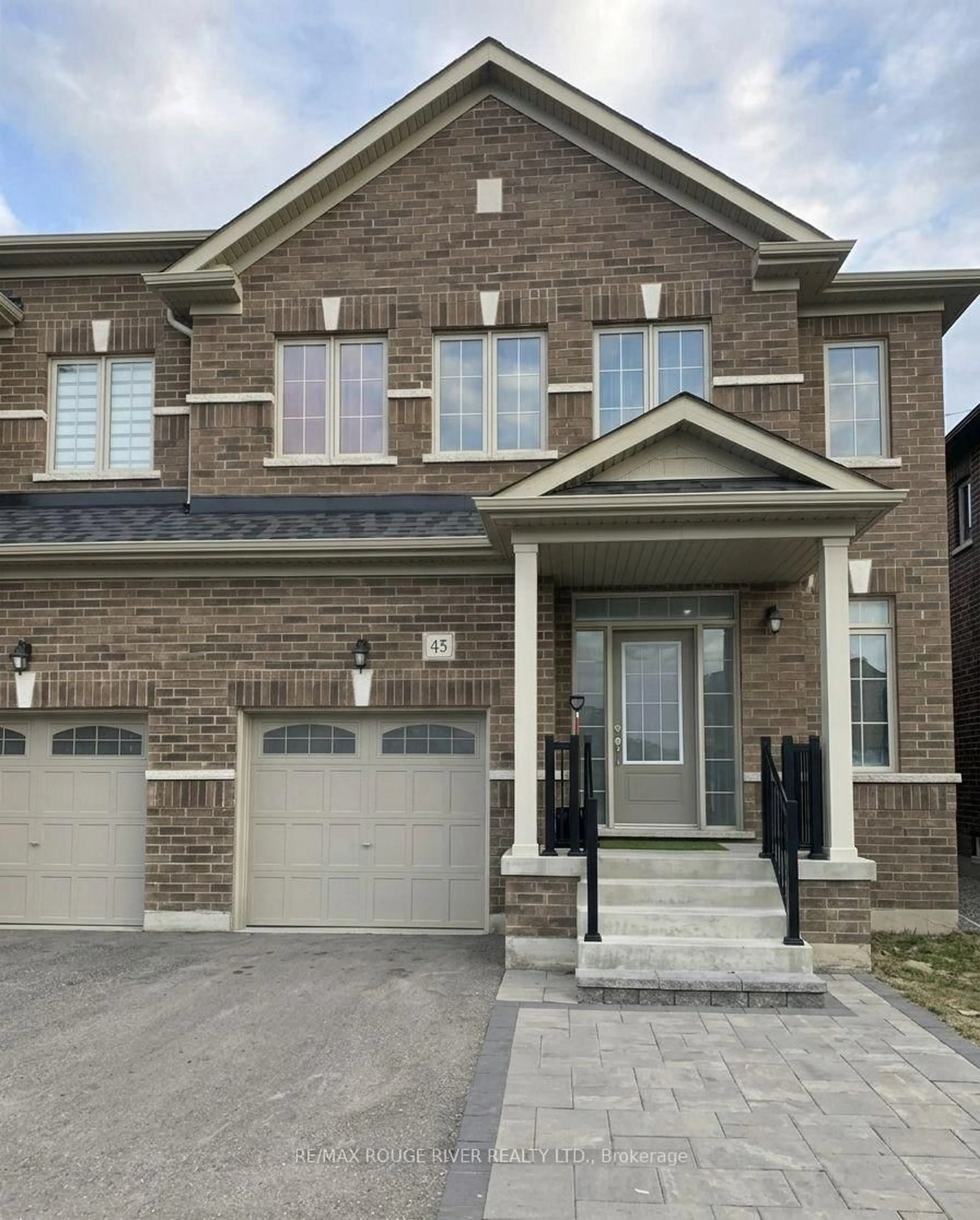 Home with brick exterior material, street for 45 Rich Cres, Whitby Ontario L1P 1V8