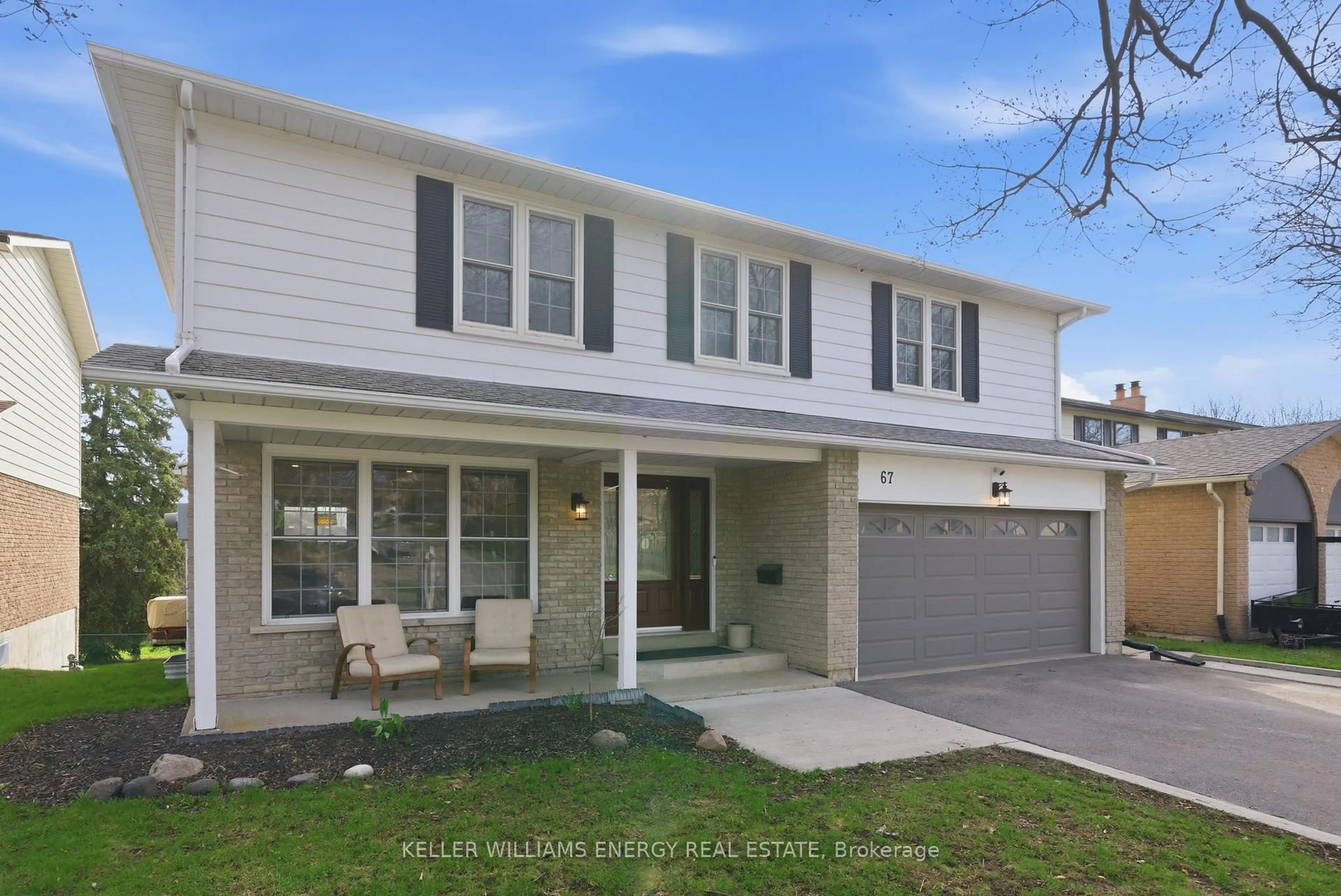 Home with vinyl exterior material, street for 67 Rhonda Blvd, Clarington Ontario L1C 3W3