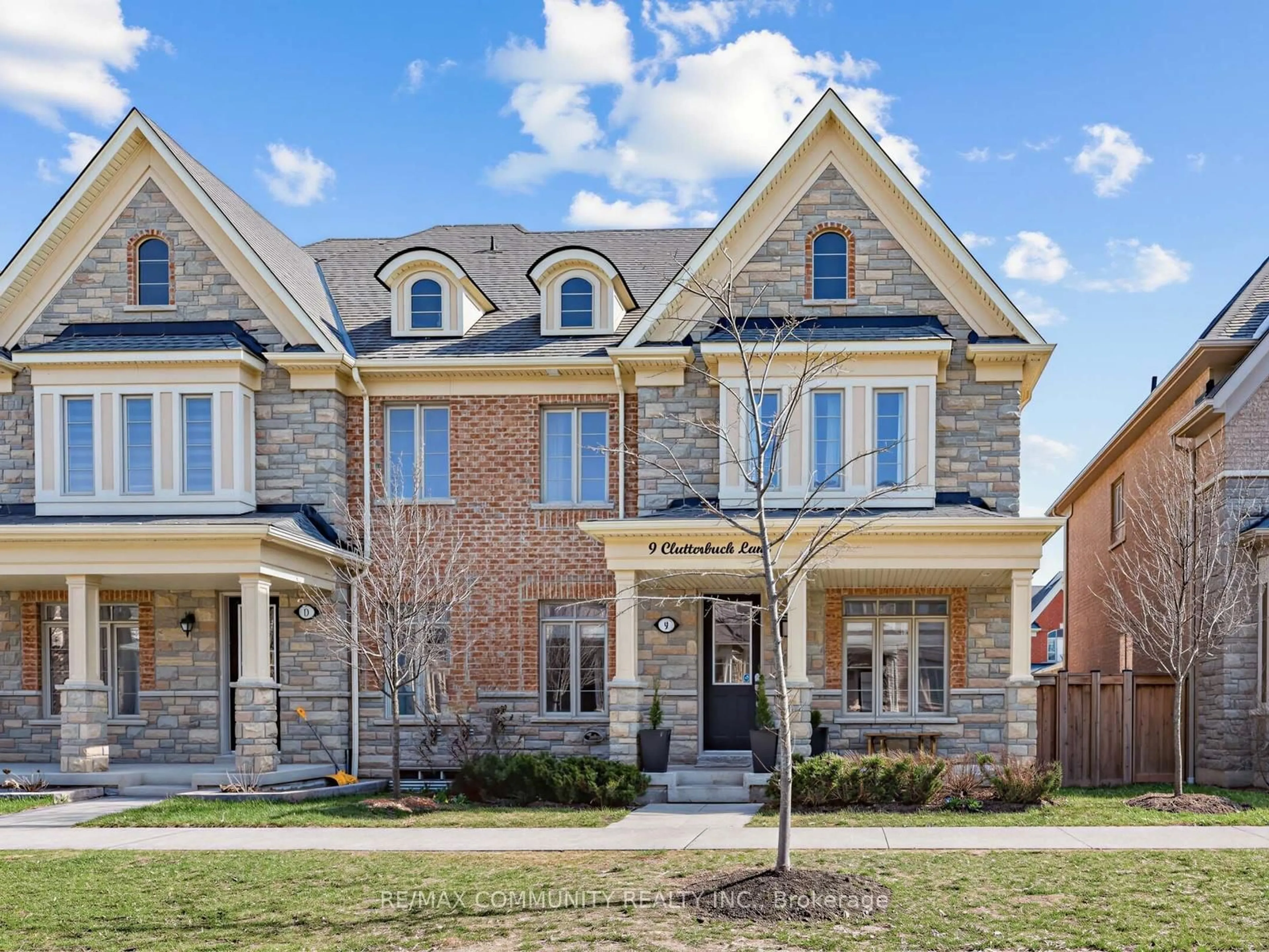 Home with brick exterior material, street for 9 Clutterbuck Lane, Ajax Ontario L1T 0N6