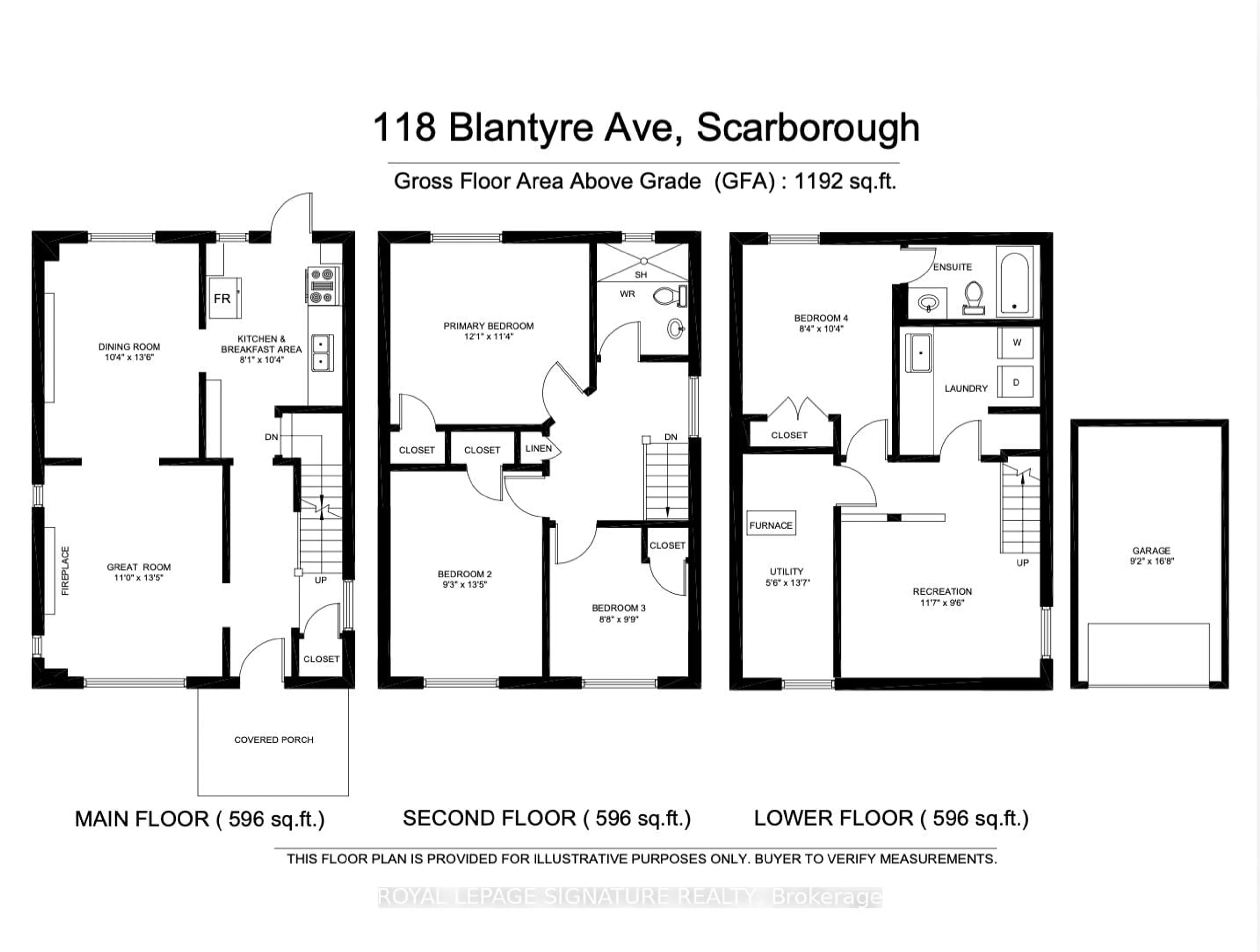Floor plan for 118 Blantyre Ave, Toronto Ontario M1N 2R5