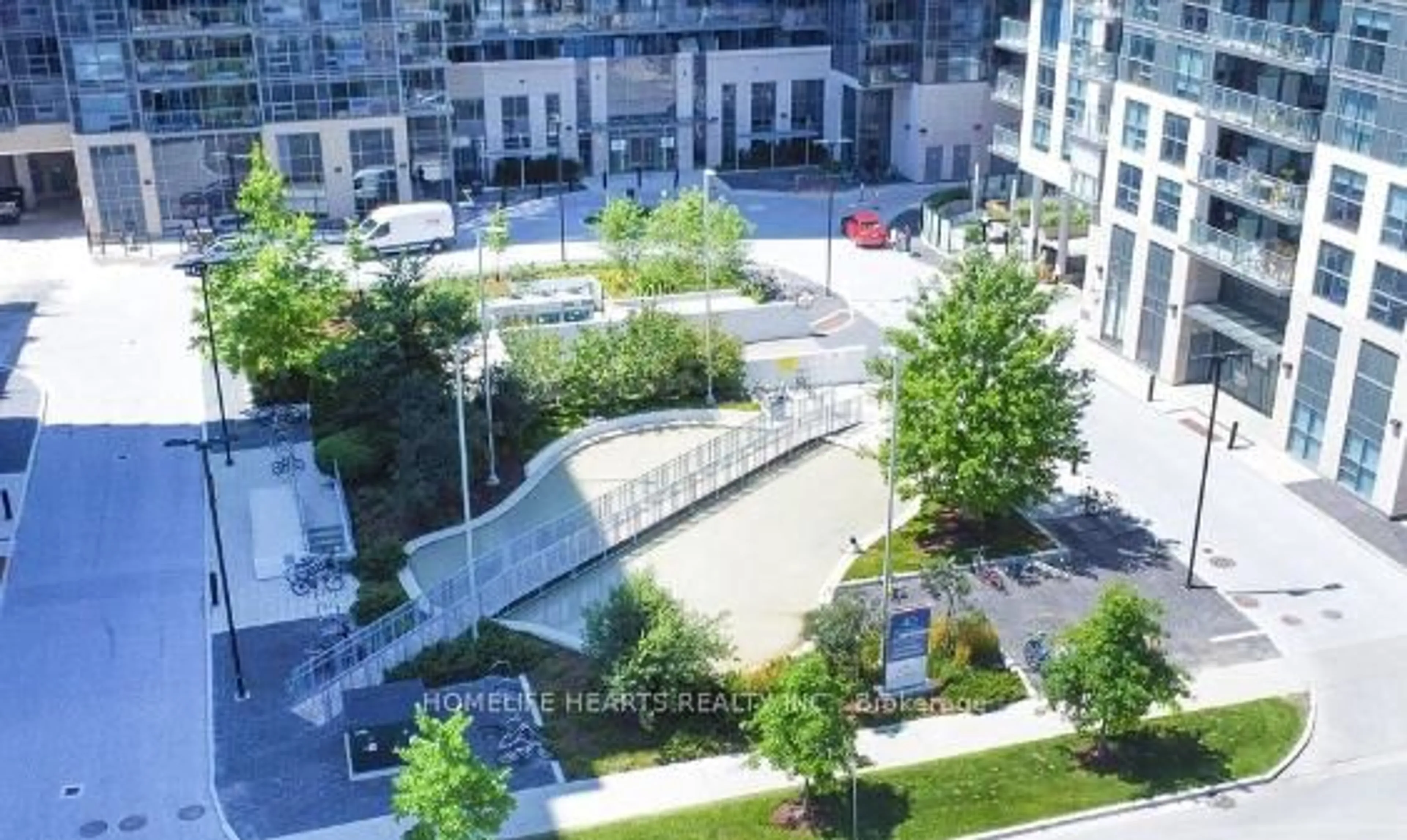 A pic from outside/outdoor area/front of a property/back of a property/a pic from drone, city buildings view from balcony for 20 Meadowglen Pl #822, Toronto Ontario M1G 0A9