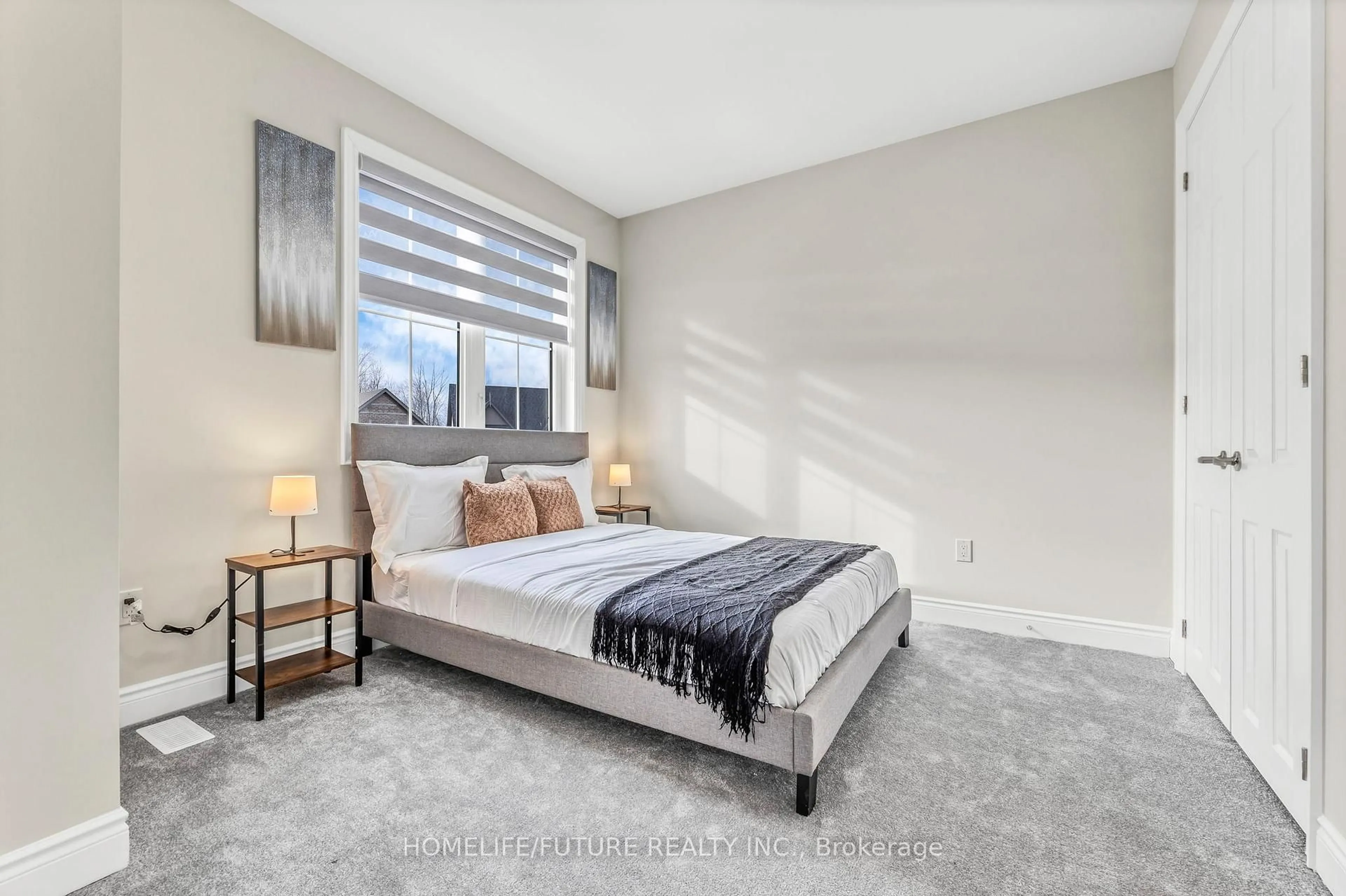 Bedroom with bed, carpet floor for 144 Auckland Dr, Whitby Ontario L1P 0J2