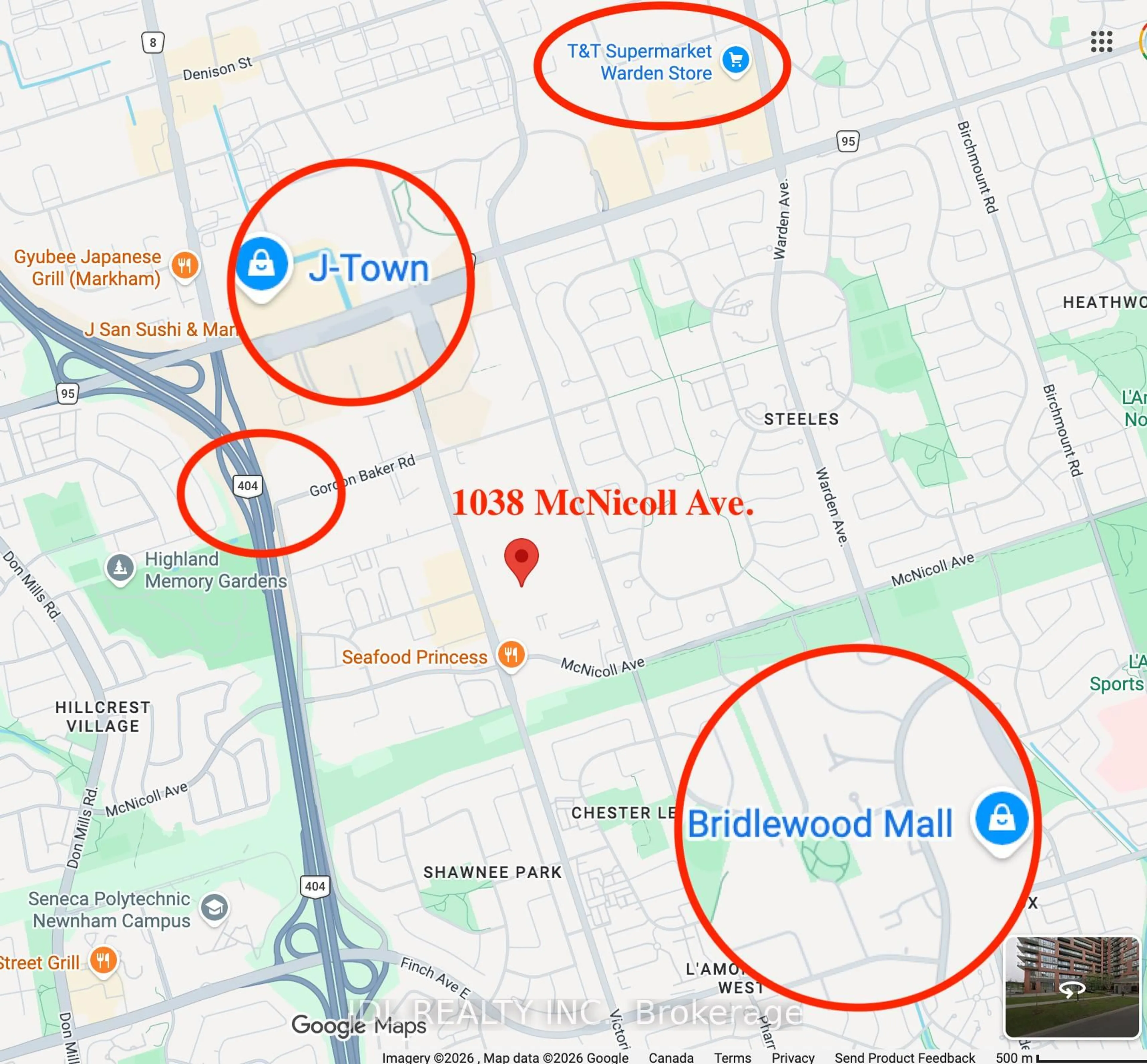 Picture of a map for 1038 McNicoll Ave #707, Toronto Ontario M1W 0A4