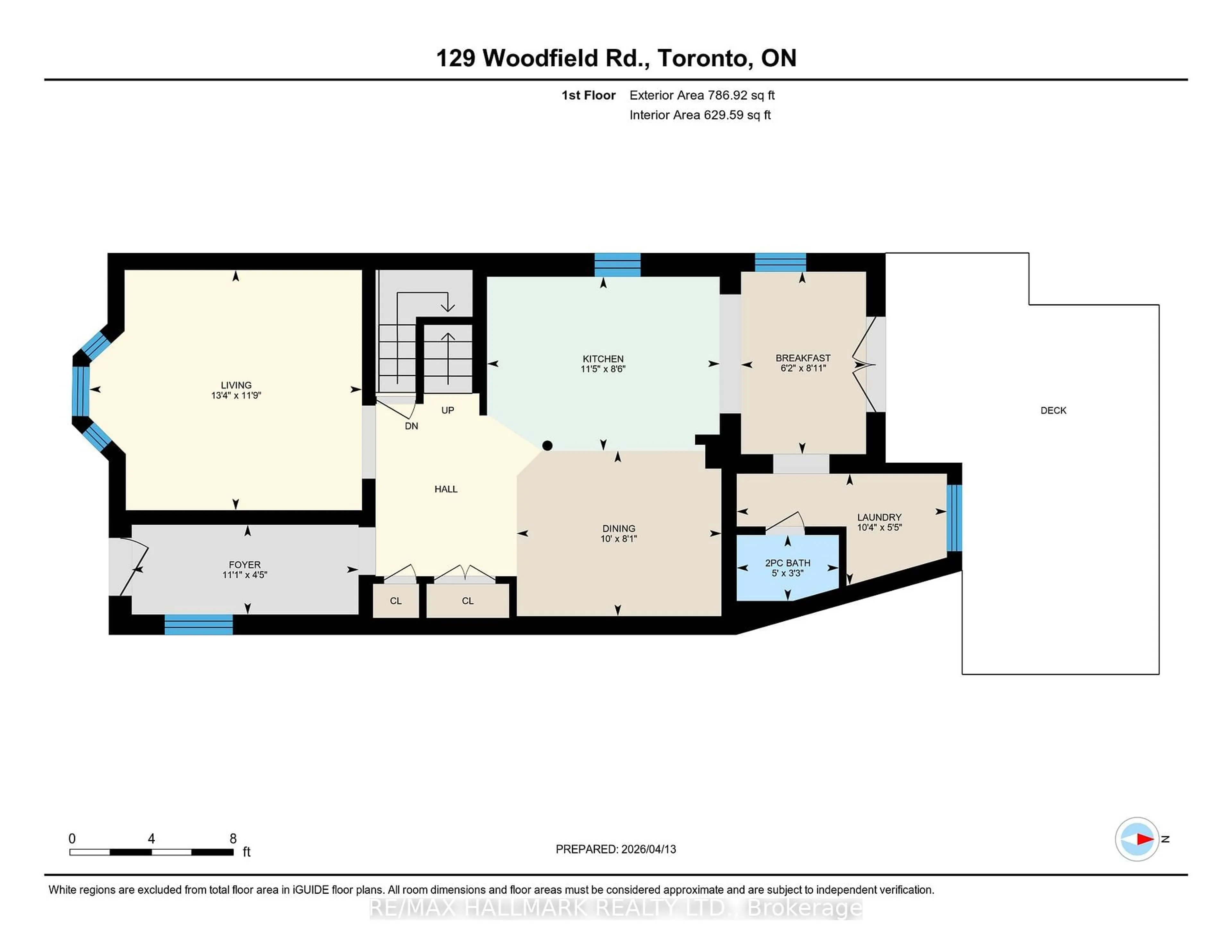 Floor plan for 129 Woodfield Rd, Toronto Ontario M4L 2W5