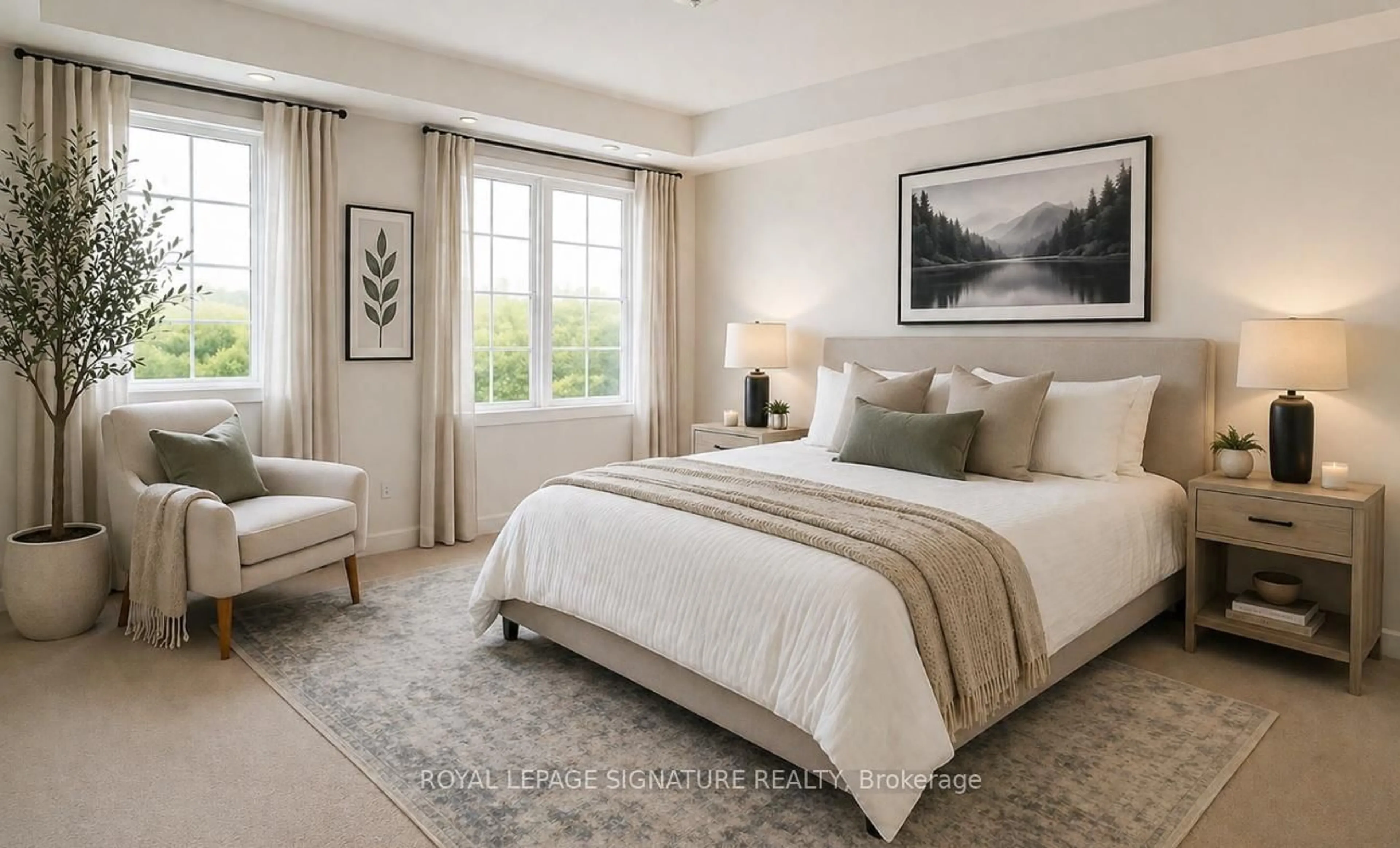 Bedroom with bed, carpet floor for 2336 Chevron Prince Path #330, Oshawa Ontario L1L 0K8