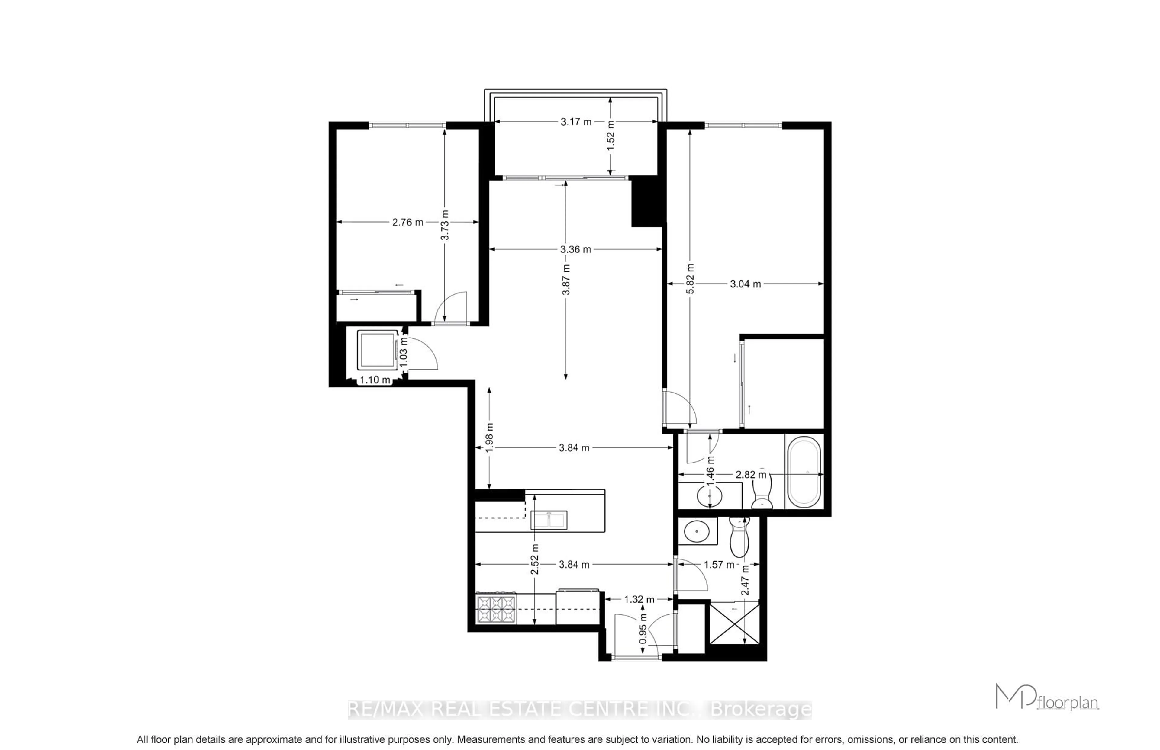 Floor plan for 61 Town Centre Crt #2104, Toronto Ontario M1P 5C5