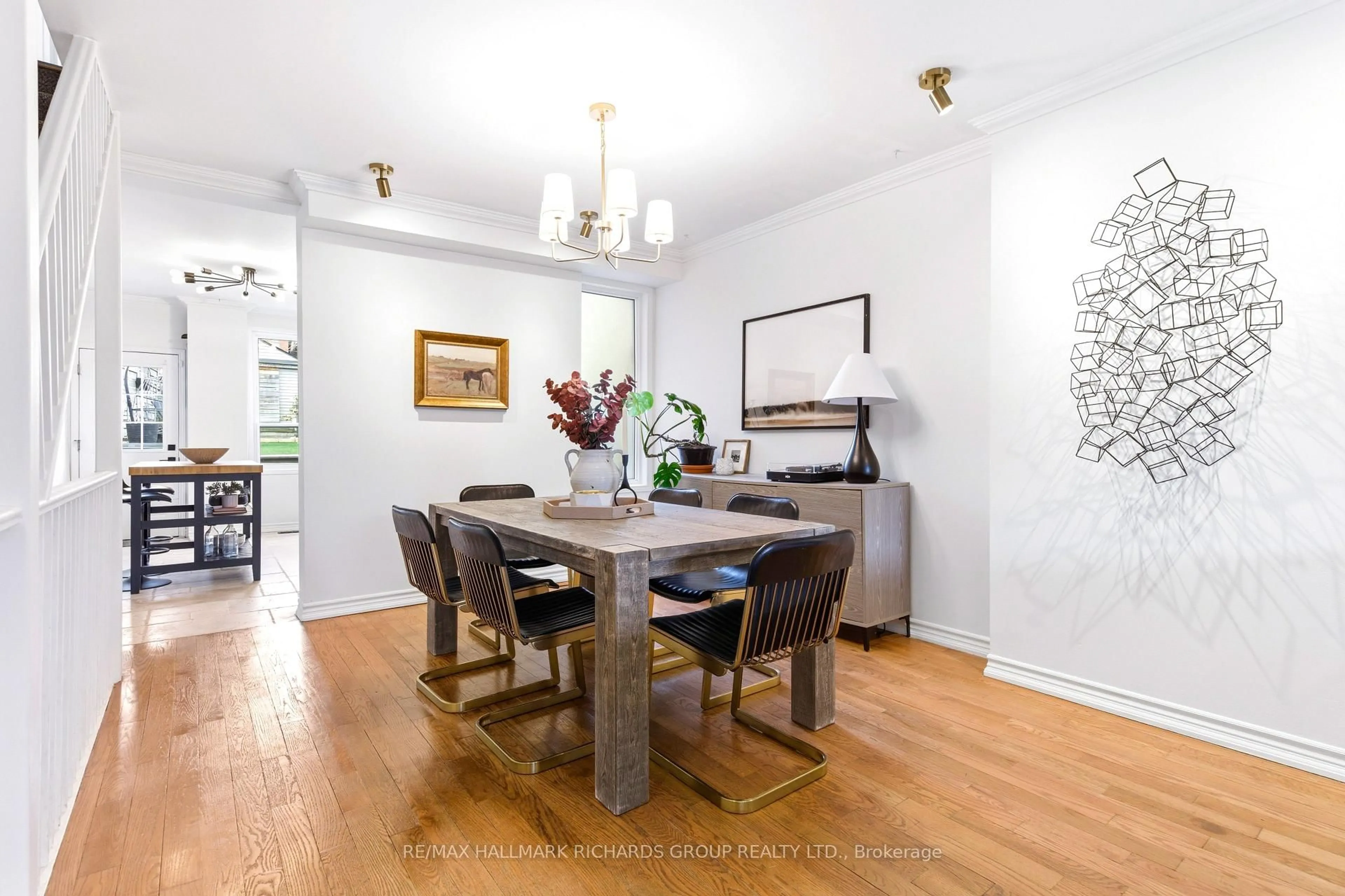 Dining room, wood/laminate floor for 38 Burgess Ave, Toronto Ontario M4E 1W7