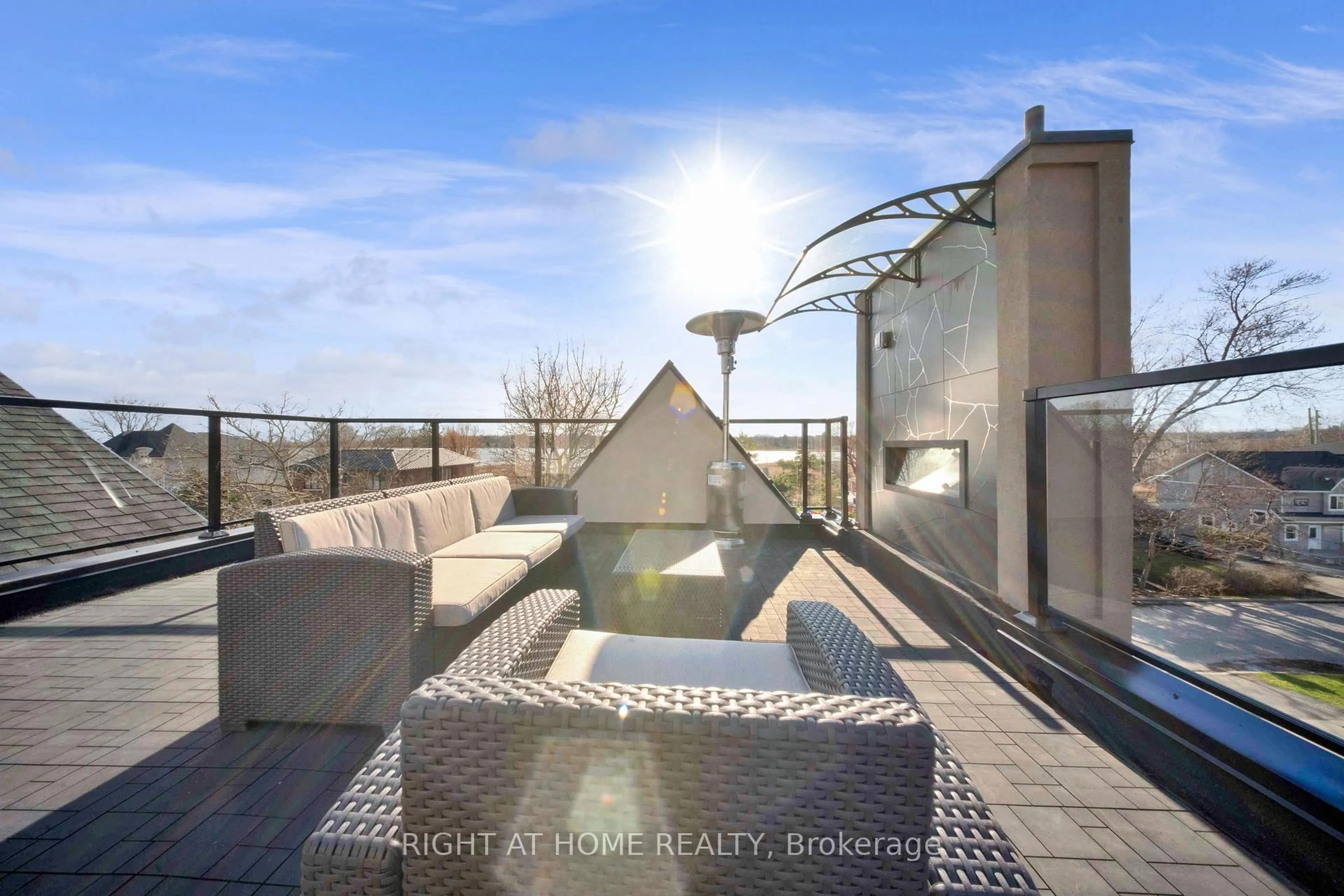 Patio, city buildings view from balcony for 819 Fairview Ave, Pickering Ontario L1W 1M7
