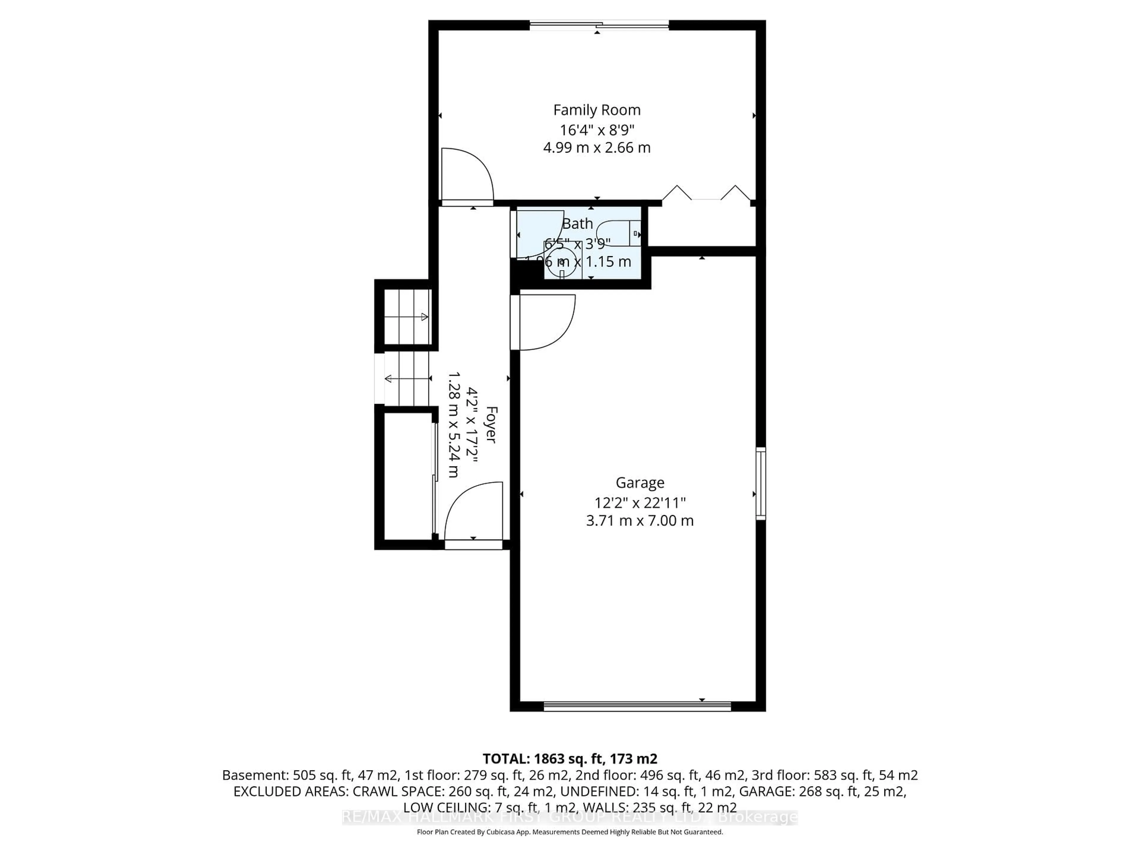 Floor plan for 75 Thorncliffe St, Oshawa Ontario L1H 7H1