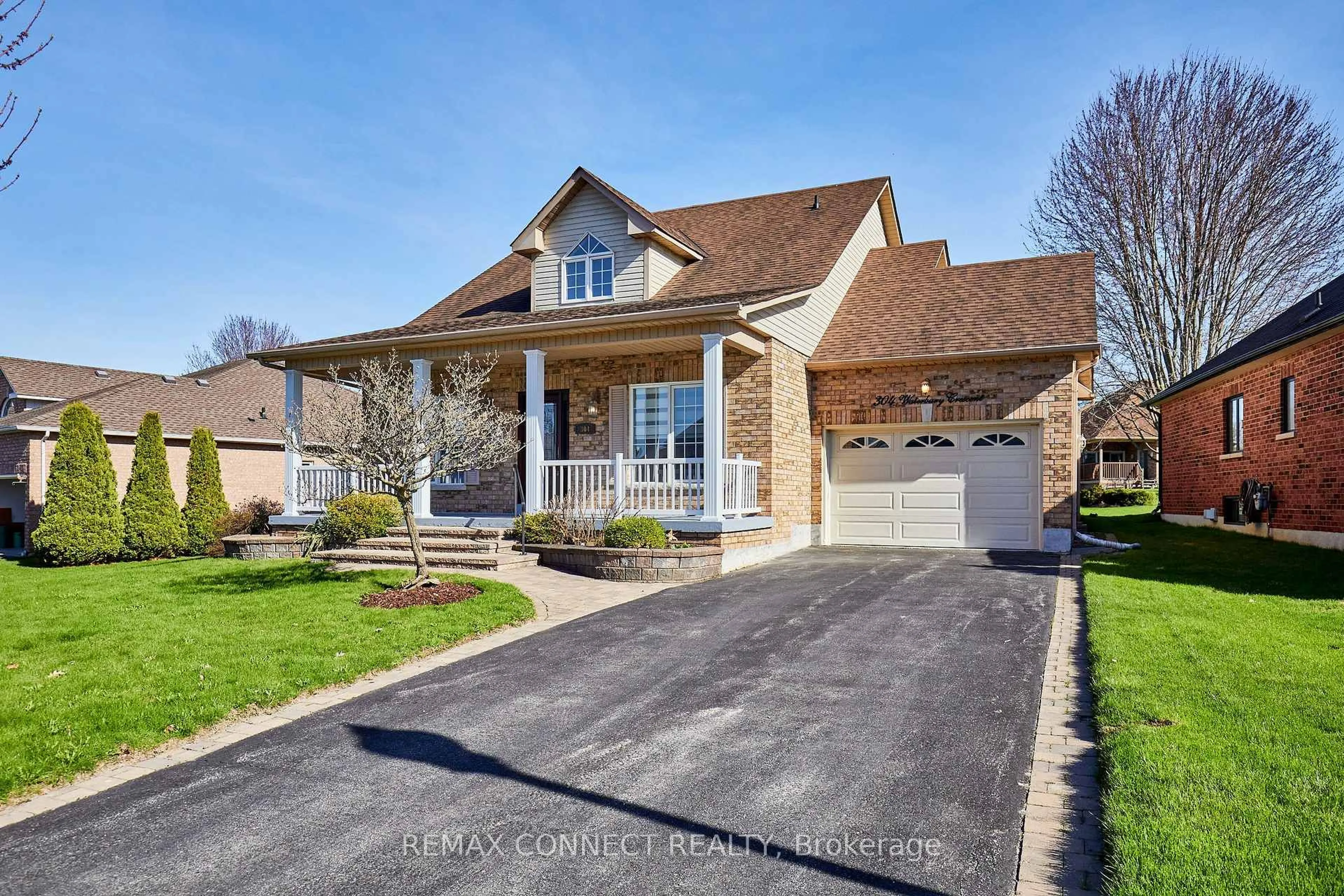 Home with brick exterior material, street for 304 Waterbury Cres, Scugog Ontario L9L 1S2