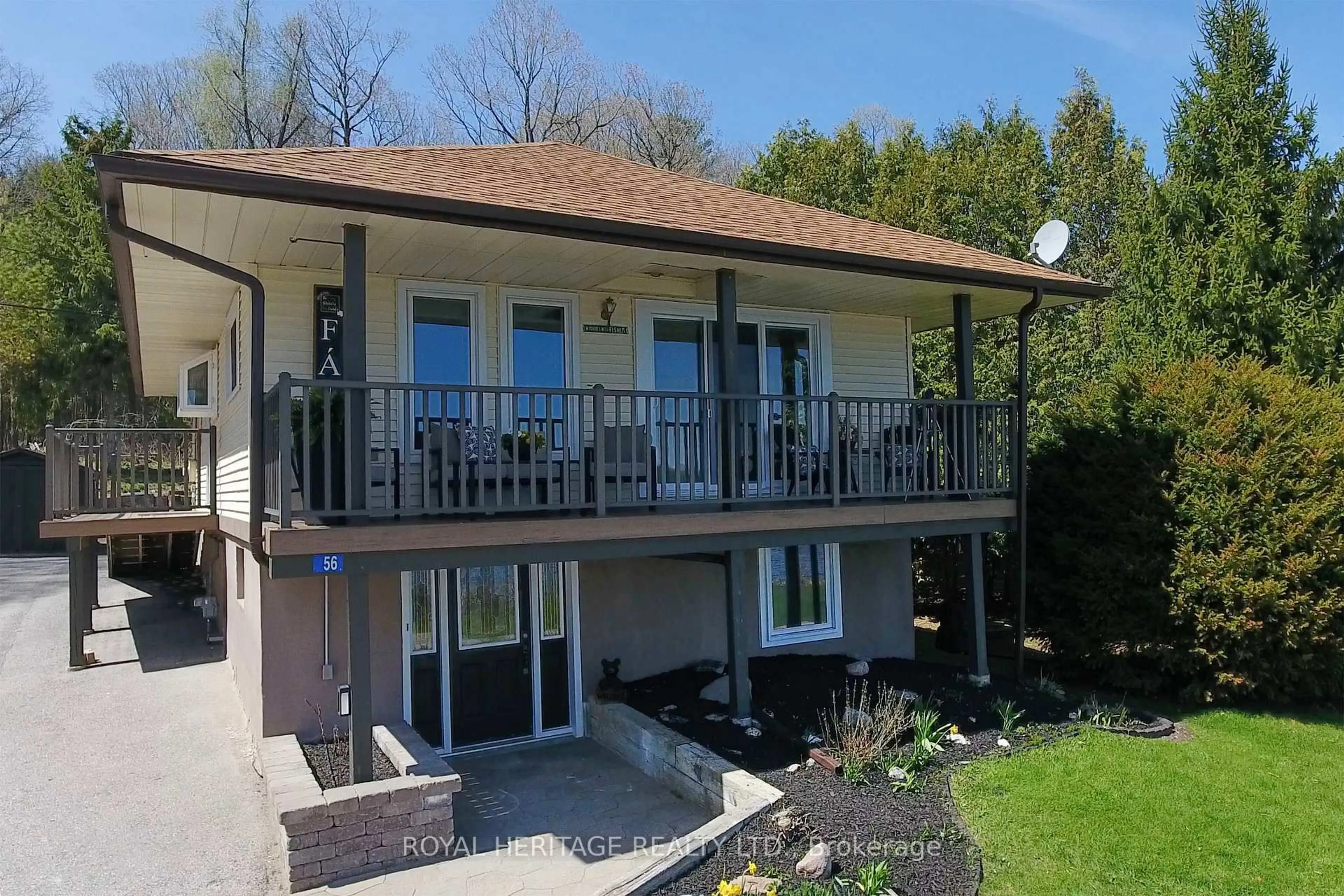 A pic from outside/outdoor area/front of a property/back of a property/a pic from drone, unknown for 56 Pine Point Lane, Scugog Ontario L9L 1B4
