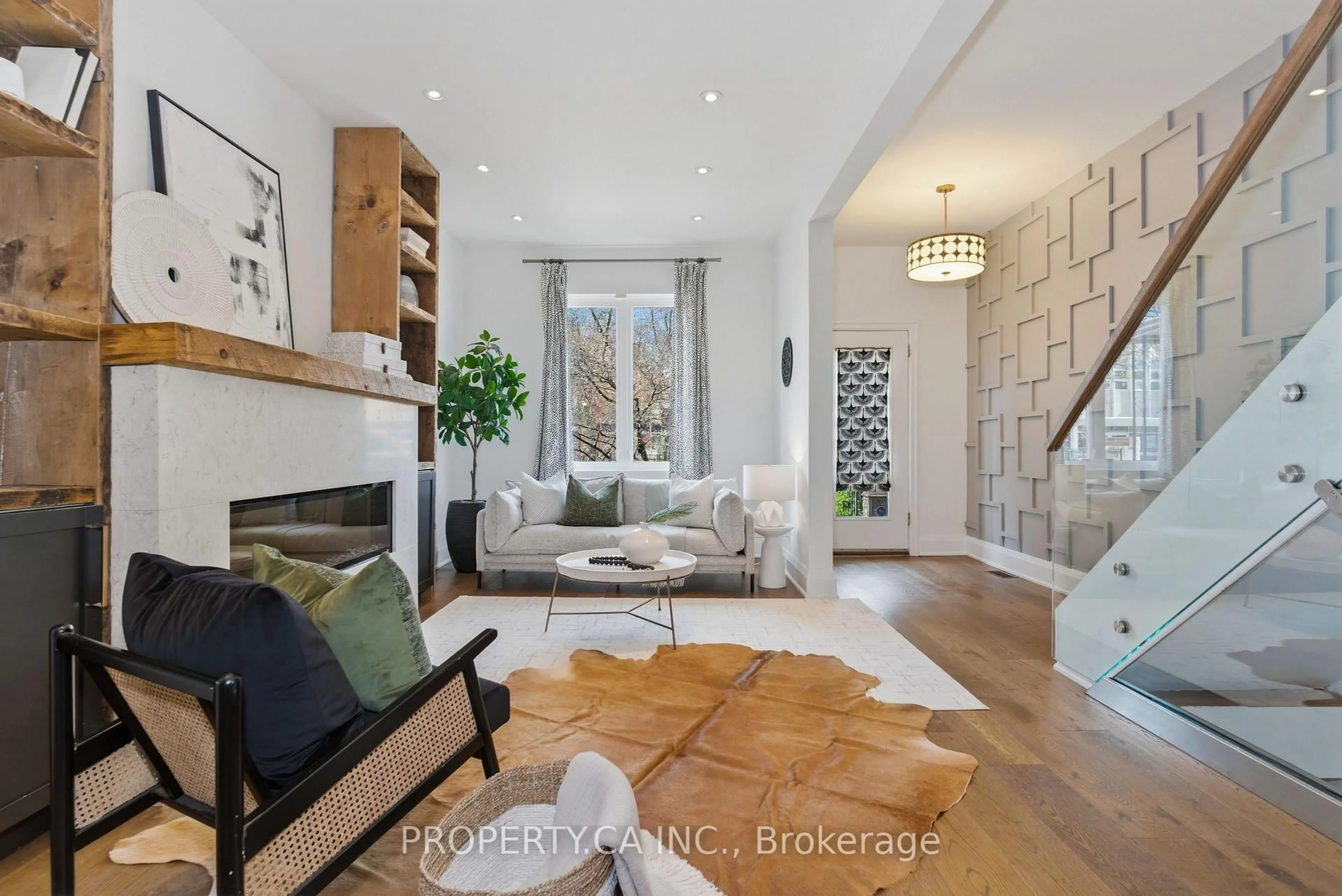 Living room with furniture, ceramic/tile floor for 45 Swanwick Ave, Toronto Ontario M4E 1Z4