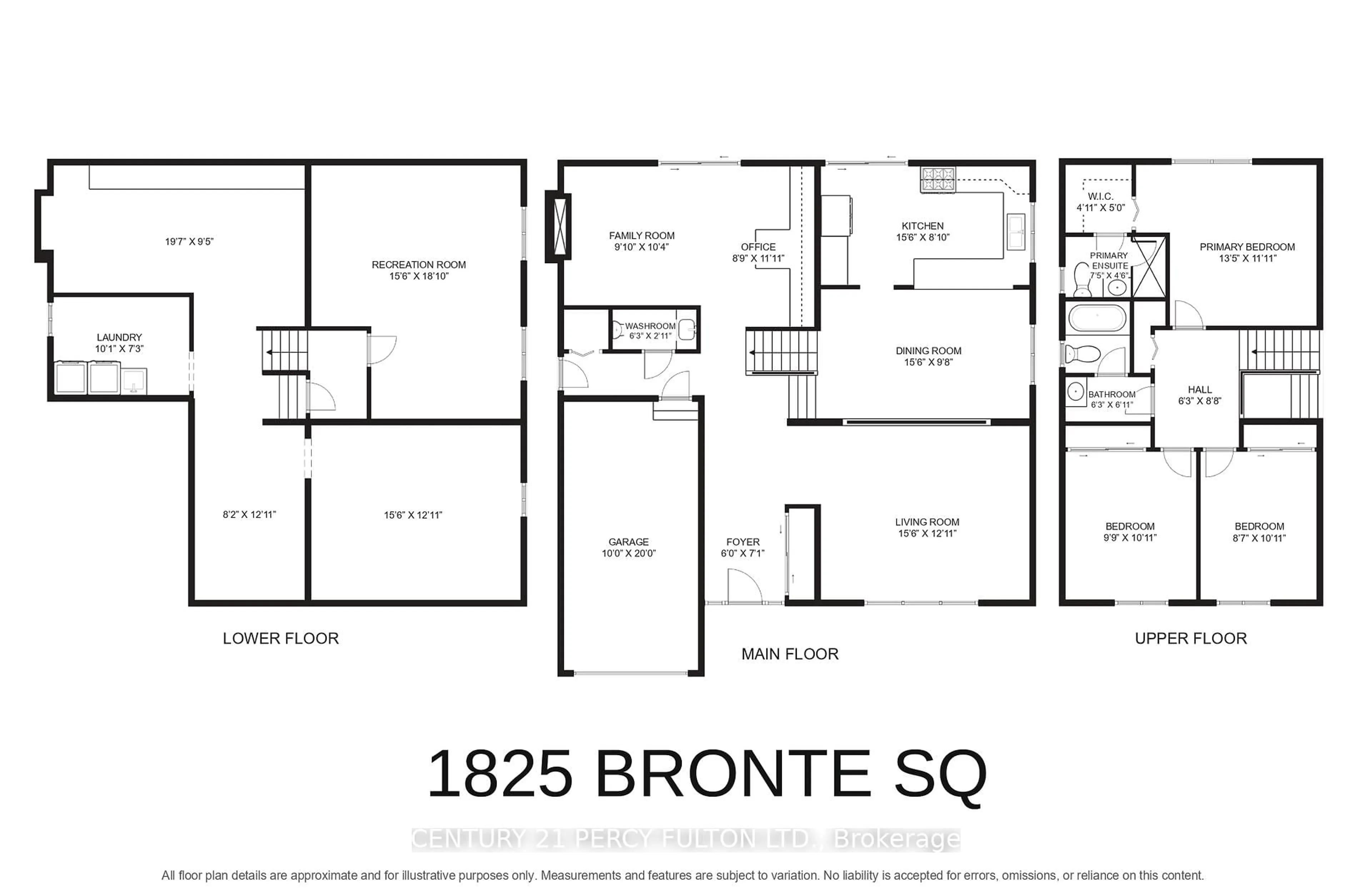 Floor plan for 1825 Bronte Sq, Pickering Ontario L1V 3C1