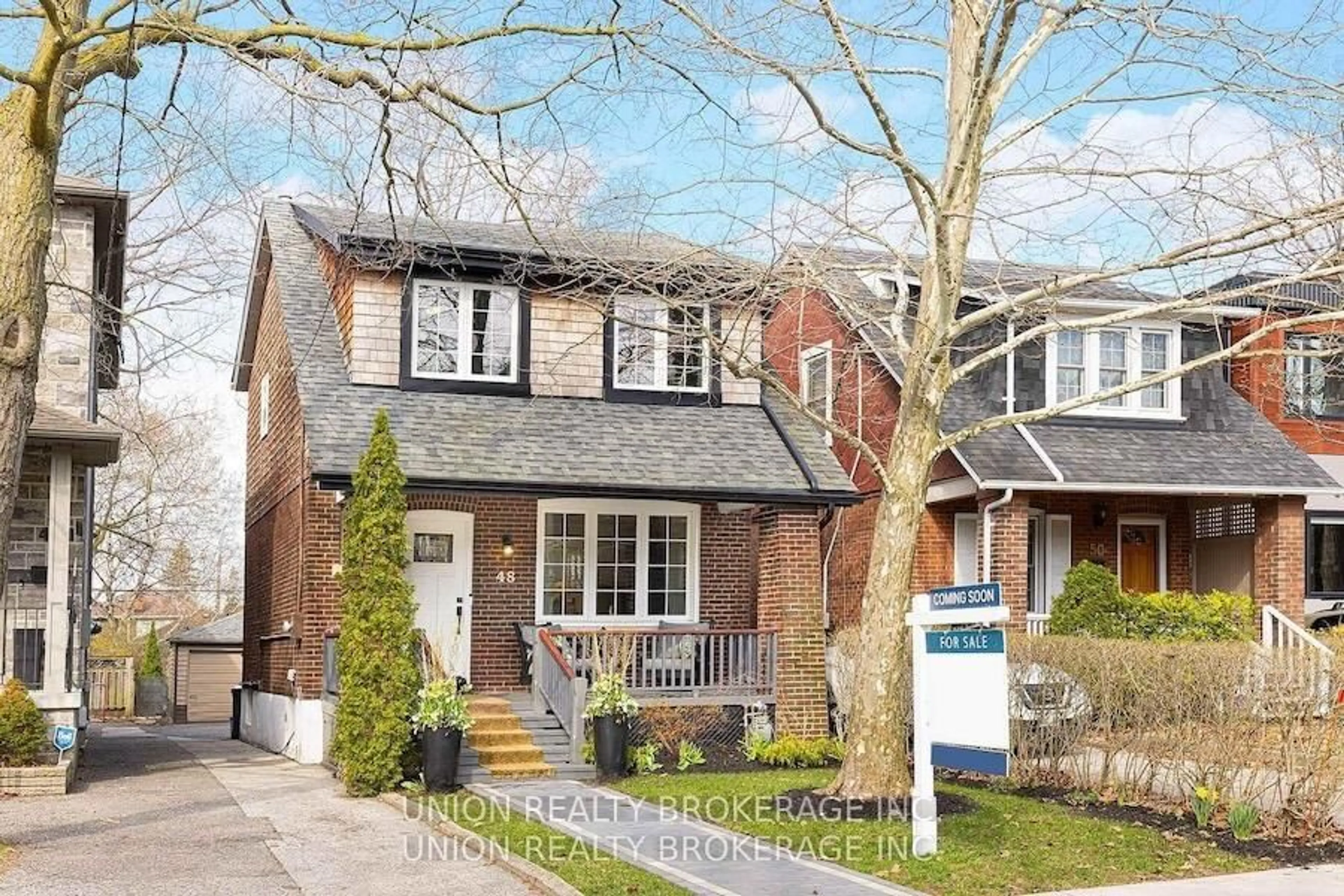 Home with brick exterior material, street for 48 Queensbury Ave, Toronto Ontario M1N 2X7