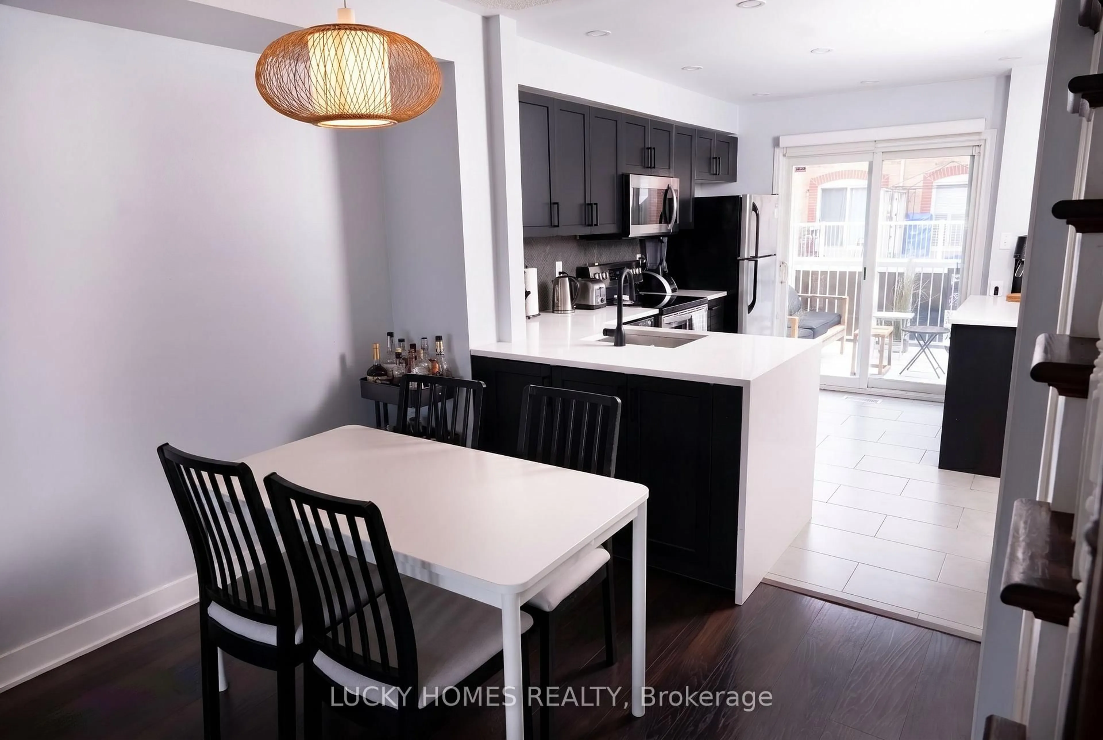 Open concept kitchen, wood/laminate floor for 1775 Valley Farm Rd #76, Pickering Ontario L1V 7J9