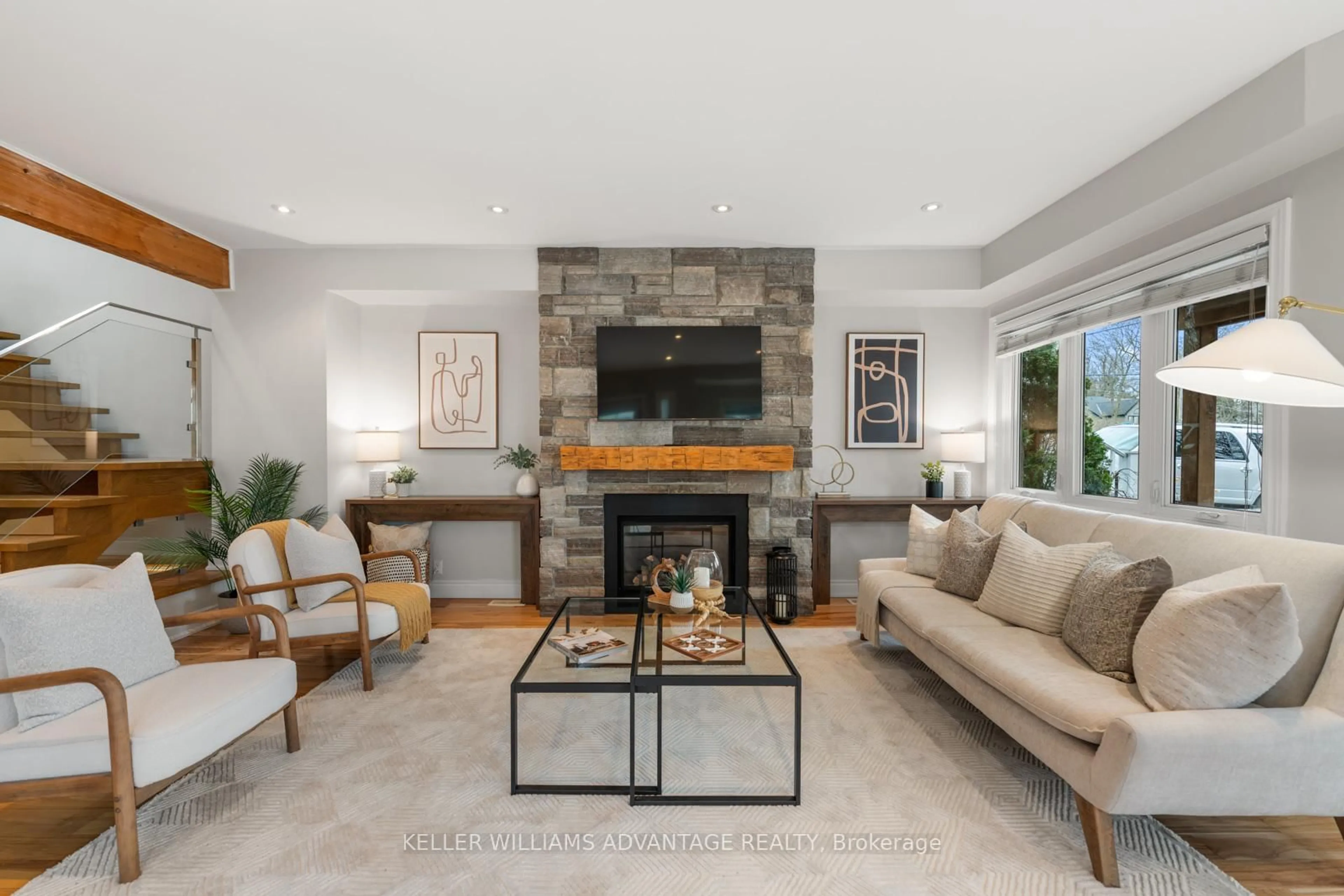 Living room with furniture, ceramic/tile floor for 20 Birchmount Rd, Toronto Ontario M1N 3J4