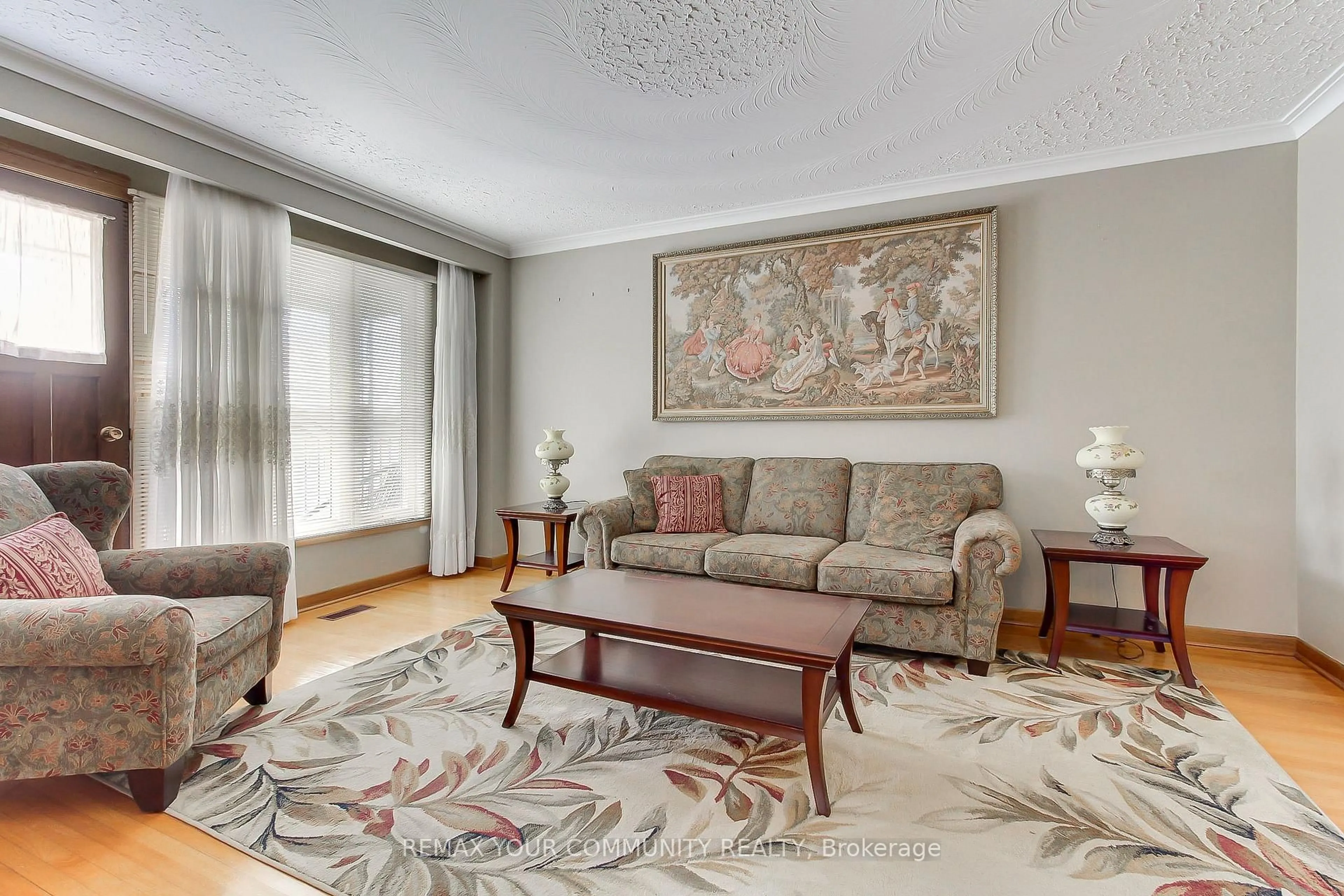 Living room with furniture, carpet floor for 41A North Edgely Ave, Toronto Ontario M1K 1T5