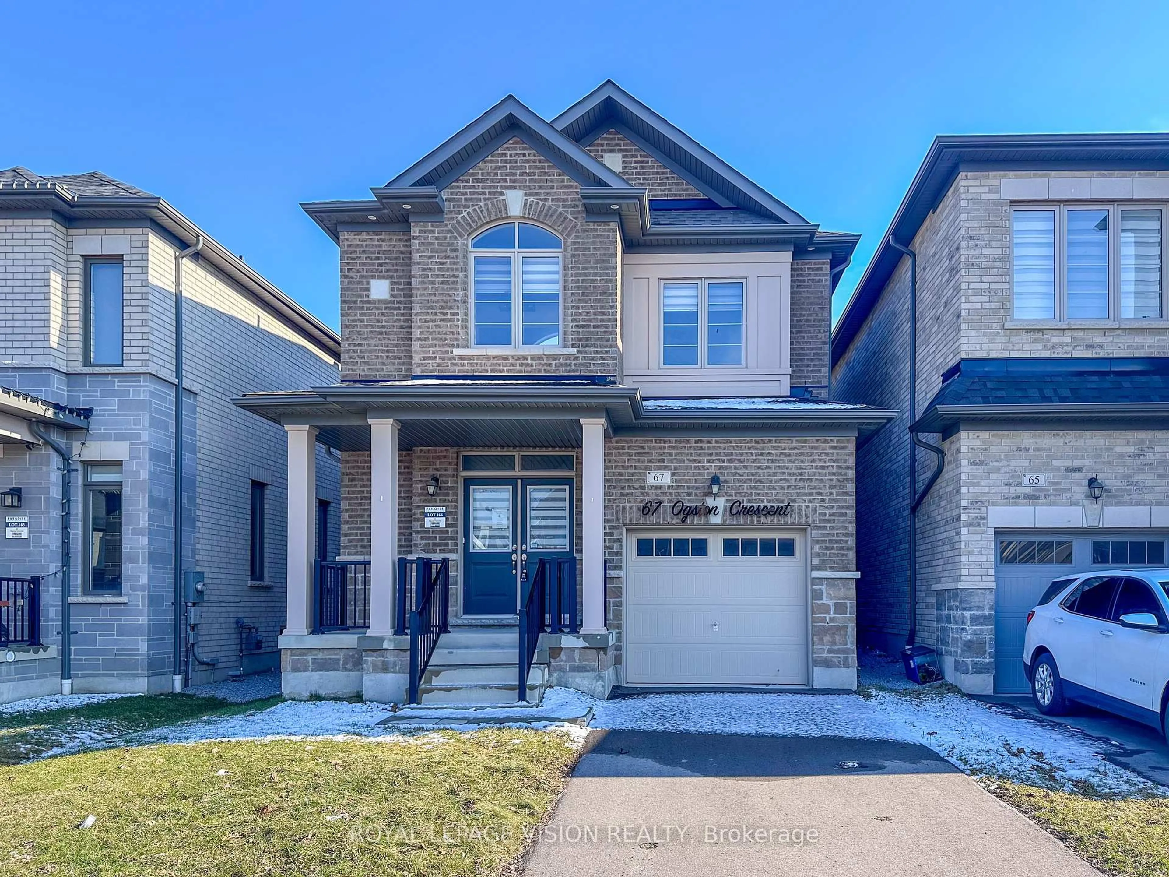Home with brick exterior material, street for 67 Ogston Cres, Whitby Ontario L1P 0H2