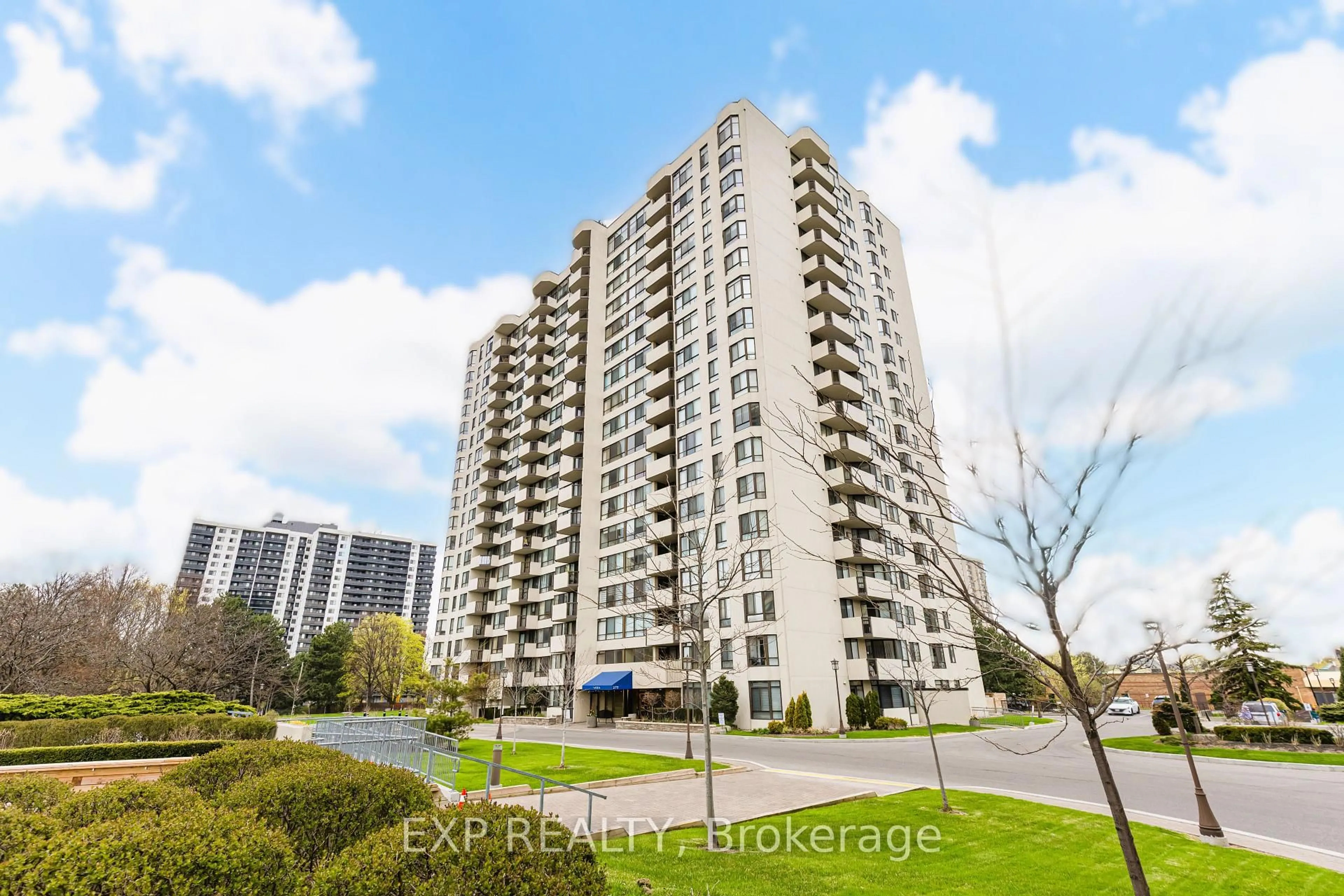 A pic from outside/outdoor area/front of a property/back of a property/a pic from drone, building for 275 Bamburgh Circ #1809, Toronto Ontario M1W 3X4