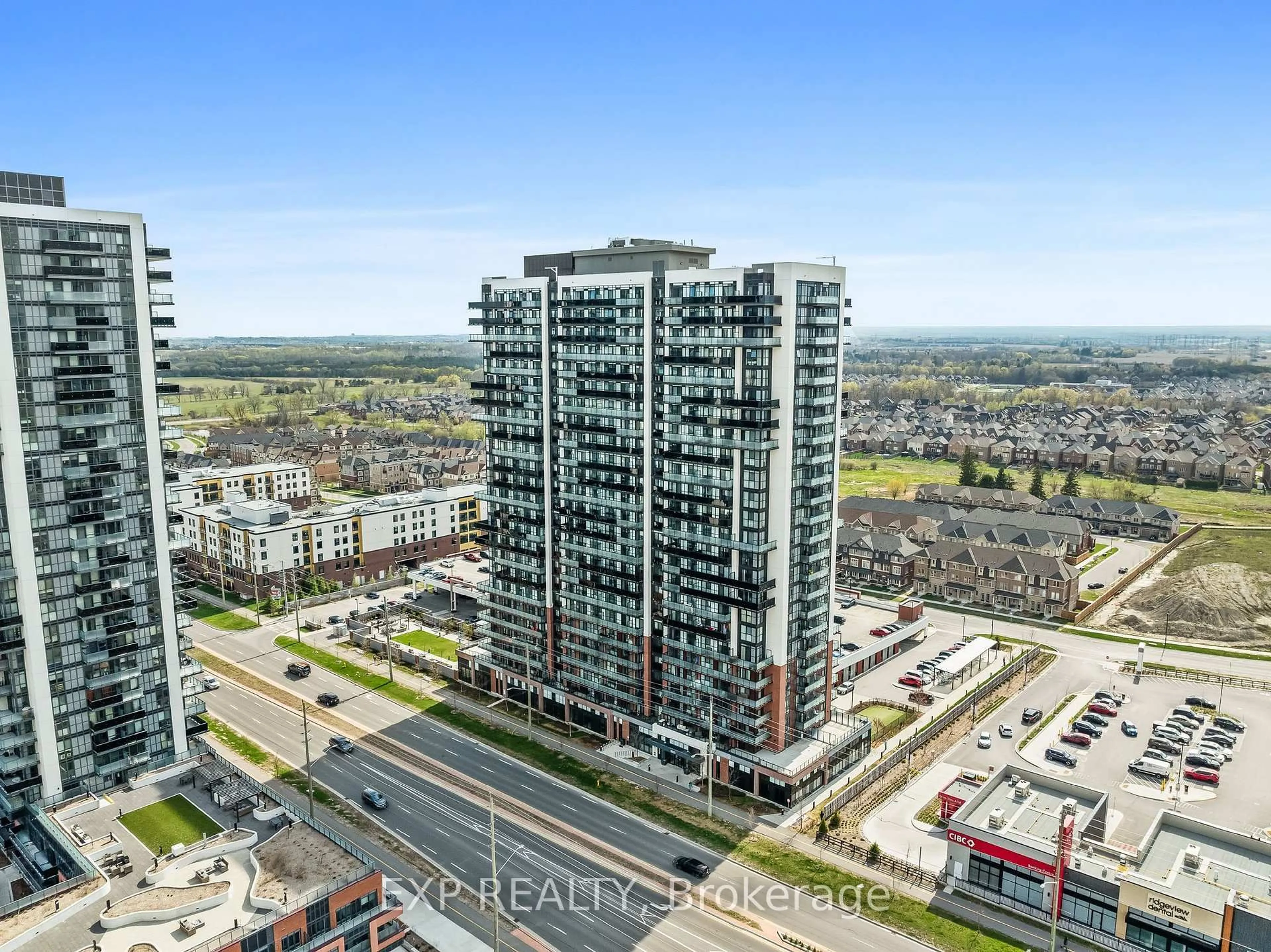 A pic from outside/outdoor area/front of a property/back of a property/a pic from drone, city buildings view from balcony for 2550 Simcoe St #1713, Oshawa Ontario L1L 0R5