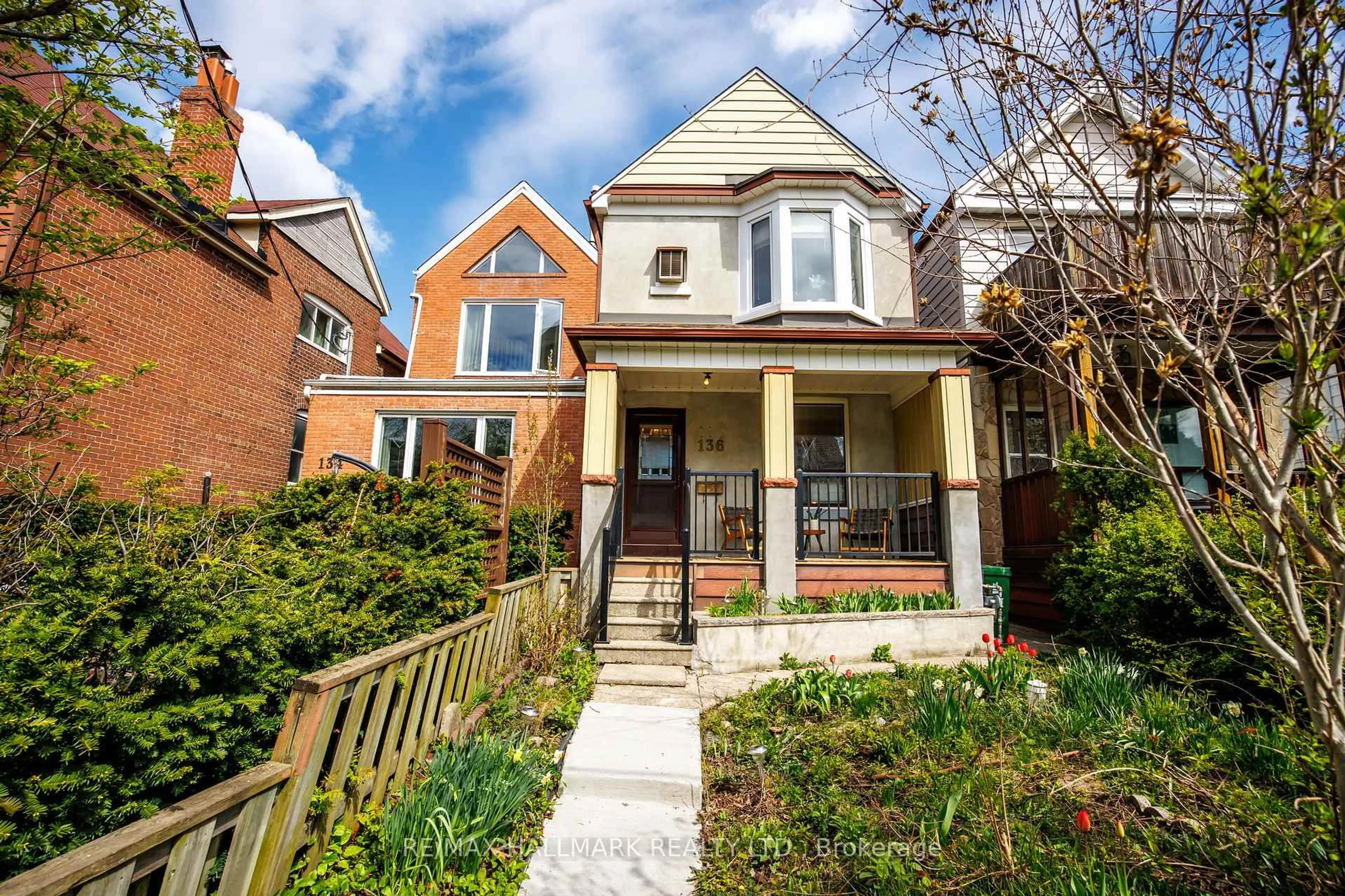 Home with brick exterior material, street for 136 Hogarth Ave, Toronto Ontario M4K 1K4