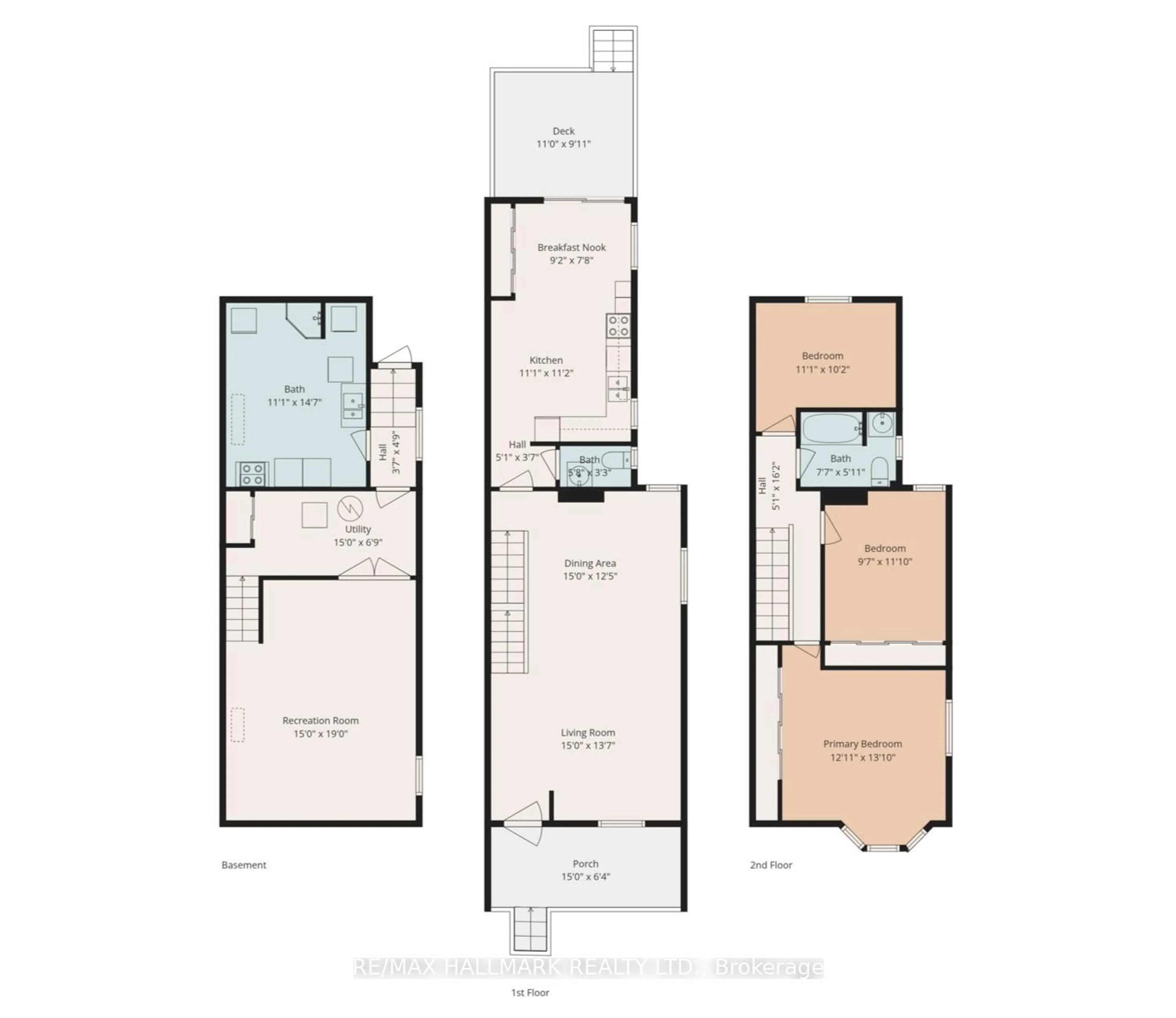 Floor plan for 136 Hogarth Ave, Toronto Ontario M4K 1K4