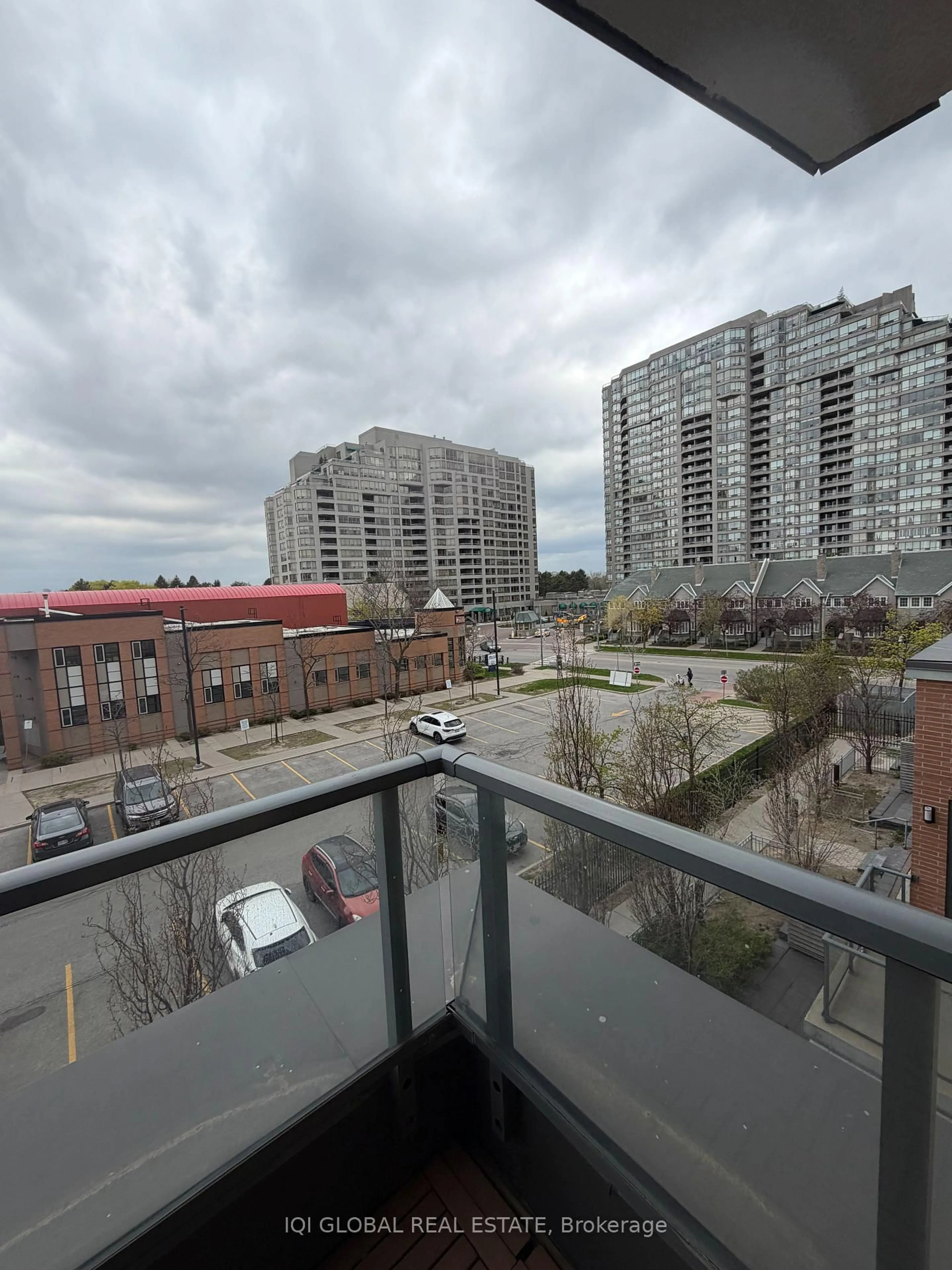 Balcony in the apartment, city buildings view from balcony for 185 Bonis Ave #310, Toronto Ontario M1T 0A4
