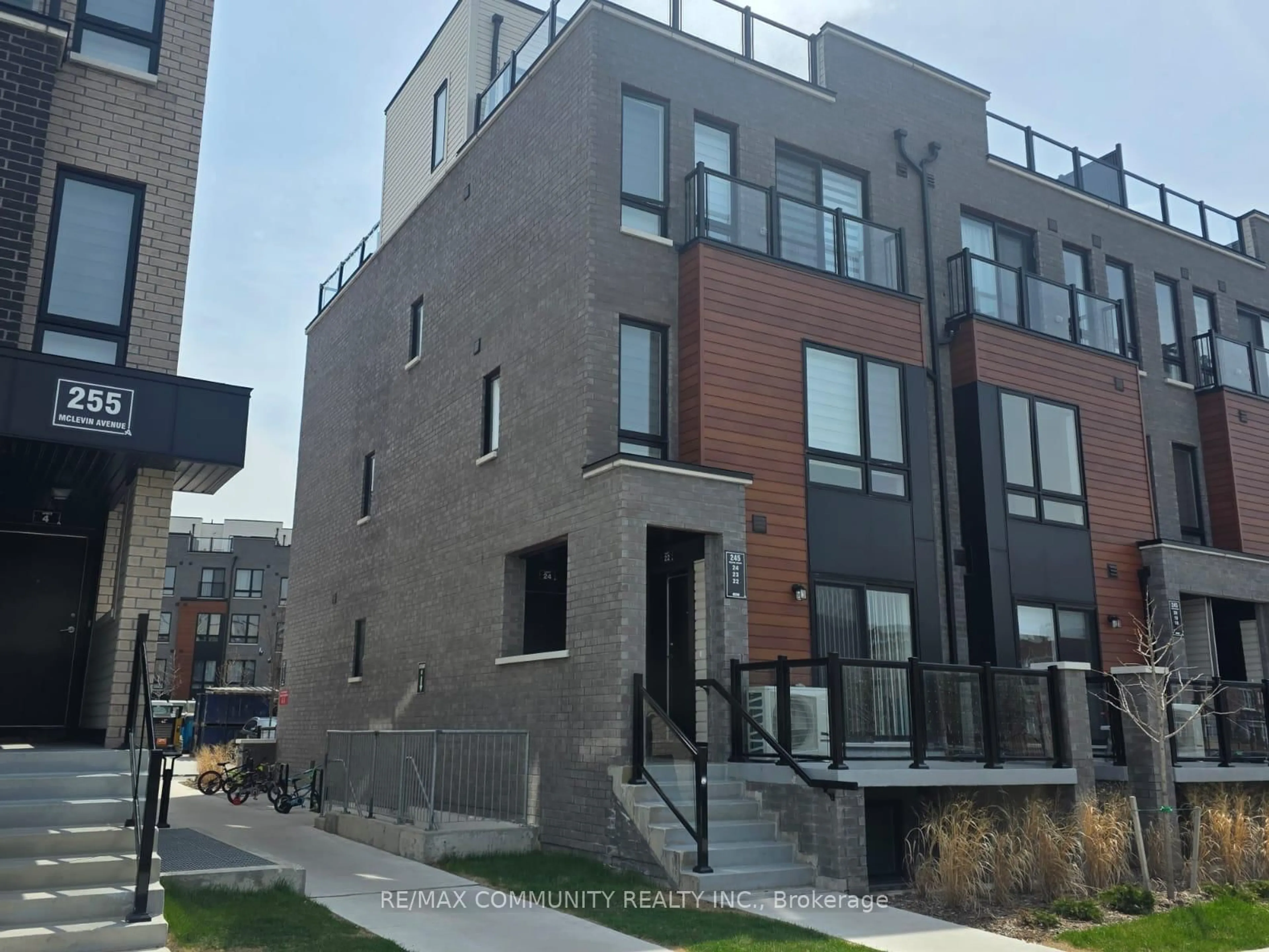 Home with brick exterior material, street for 245 McLevin Ave #23, Toronto Ontario M1B 6C8