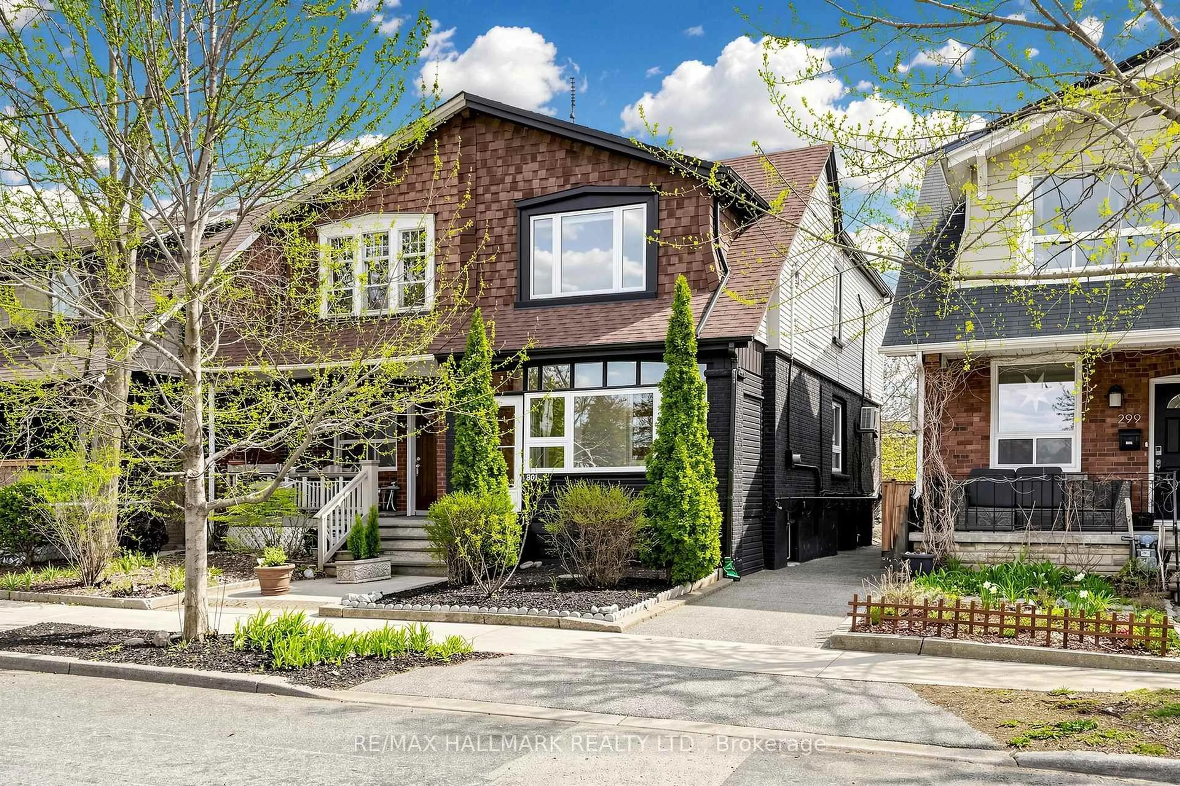 Home with brick exterior material, street for 301 Wolverleigh Blvd, Toronto Ontario M4C 1S5