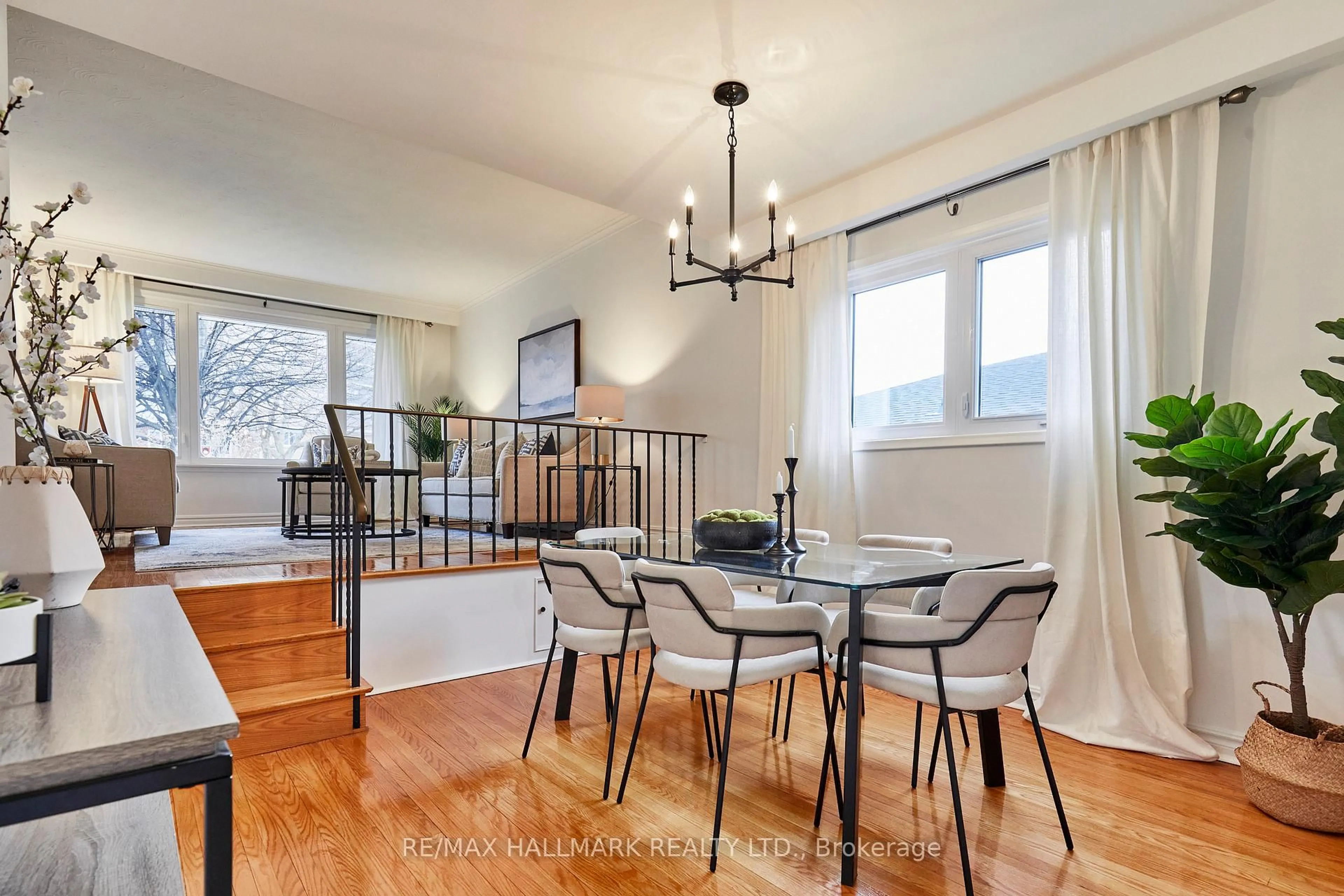 Dining room, wood/laminate floor for 42 Halsey Ave, Toronto Ontario M4B 1A5