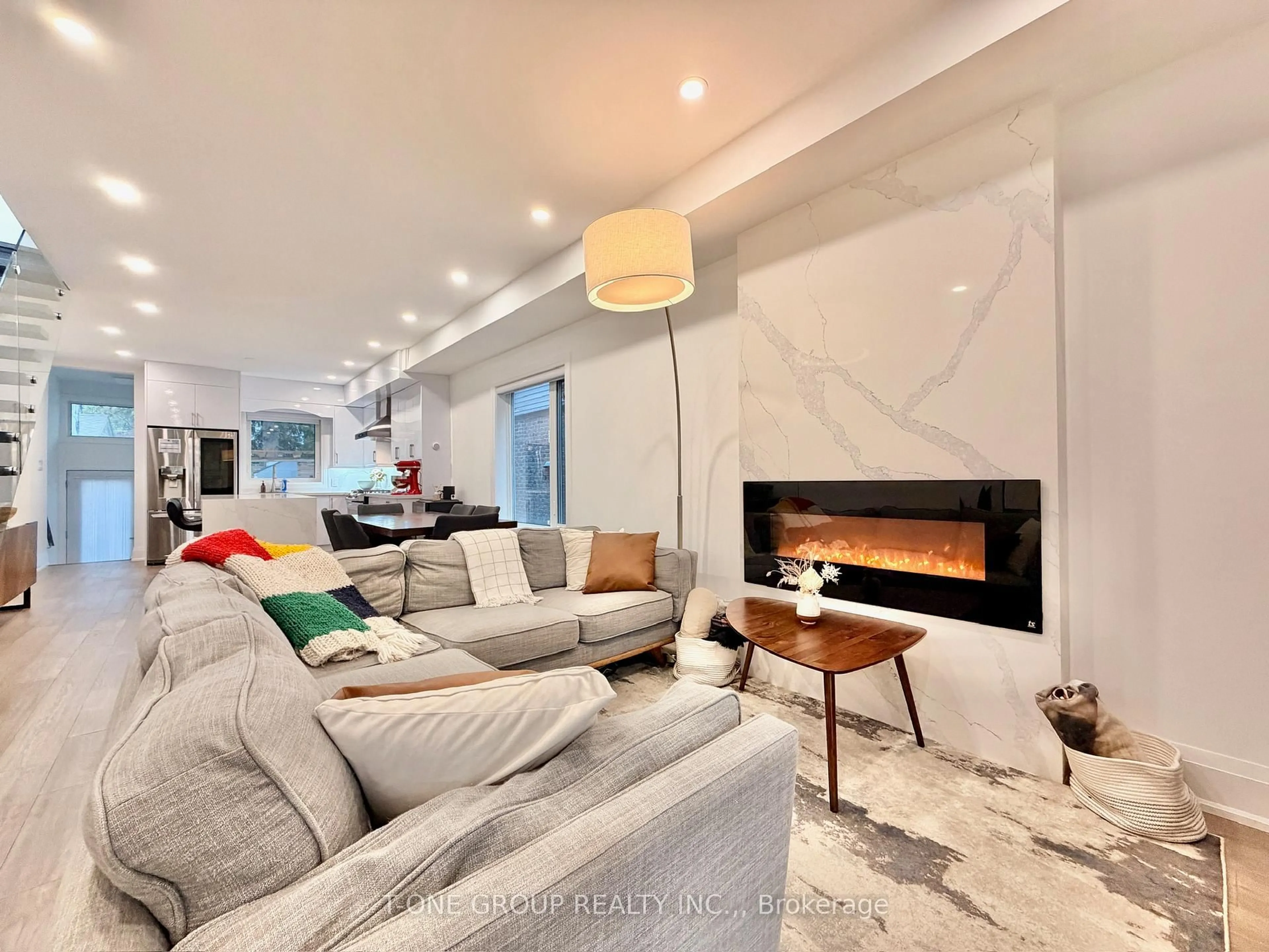 Living room with furniture, unknown for 173 Drayton Ave, Toronto Ontario M4C 3M1