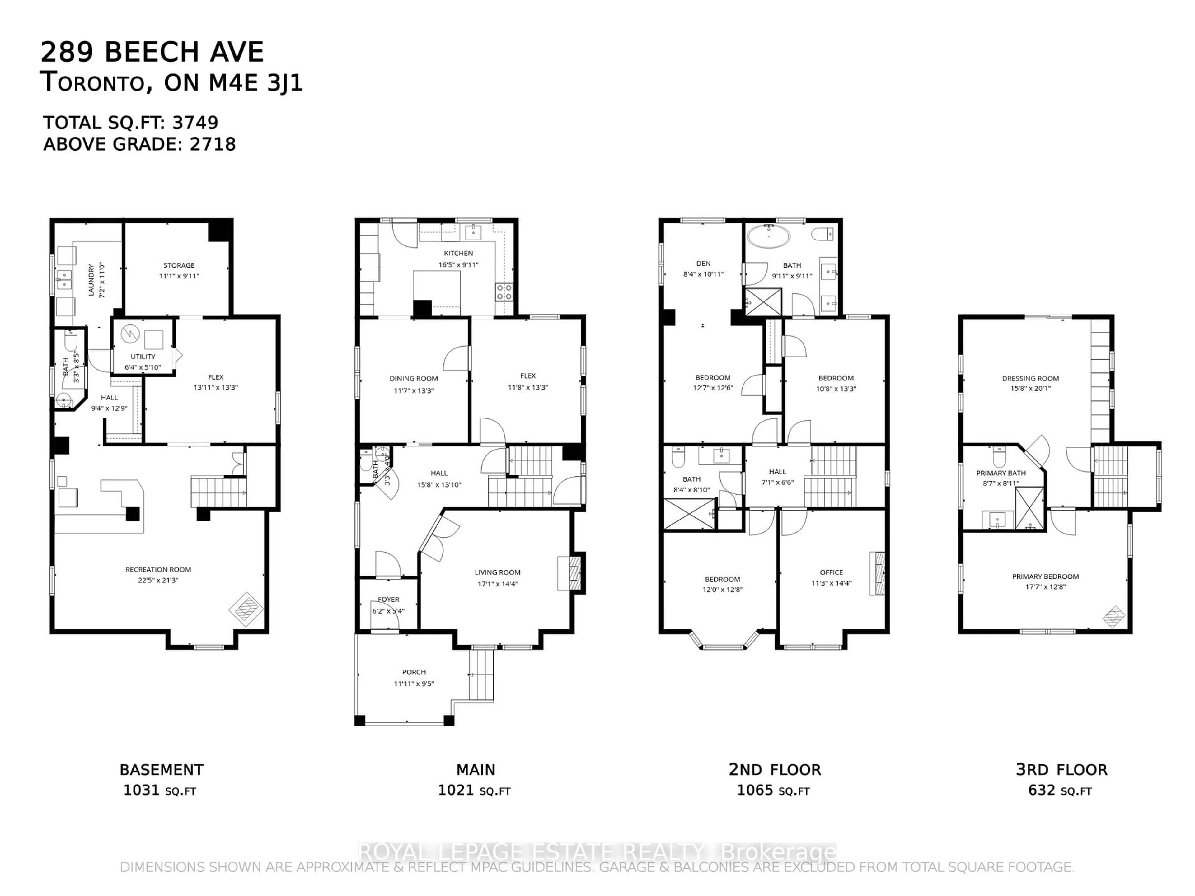 Floor plan for 289 Beech Ave, Toronto Ontario M4E 3J1