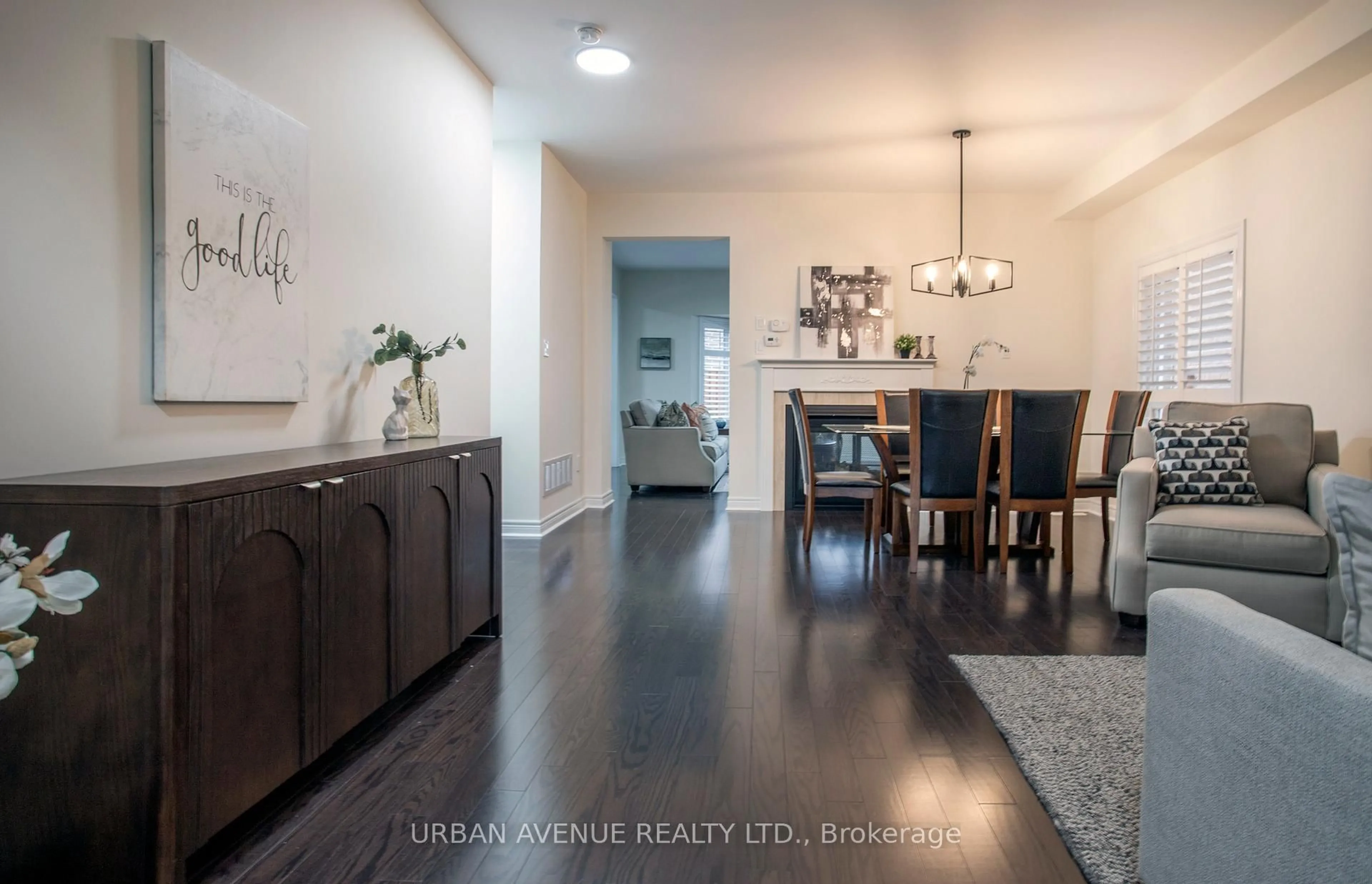 Dining room, wood/laminate floor for 5 Aquilina Crt, Ajax Ontario L1Z 0E5