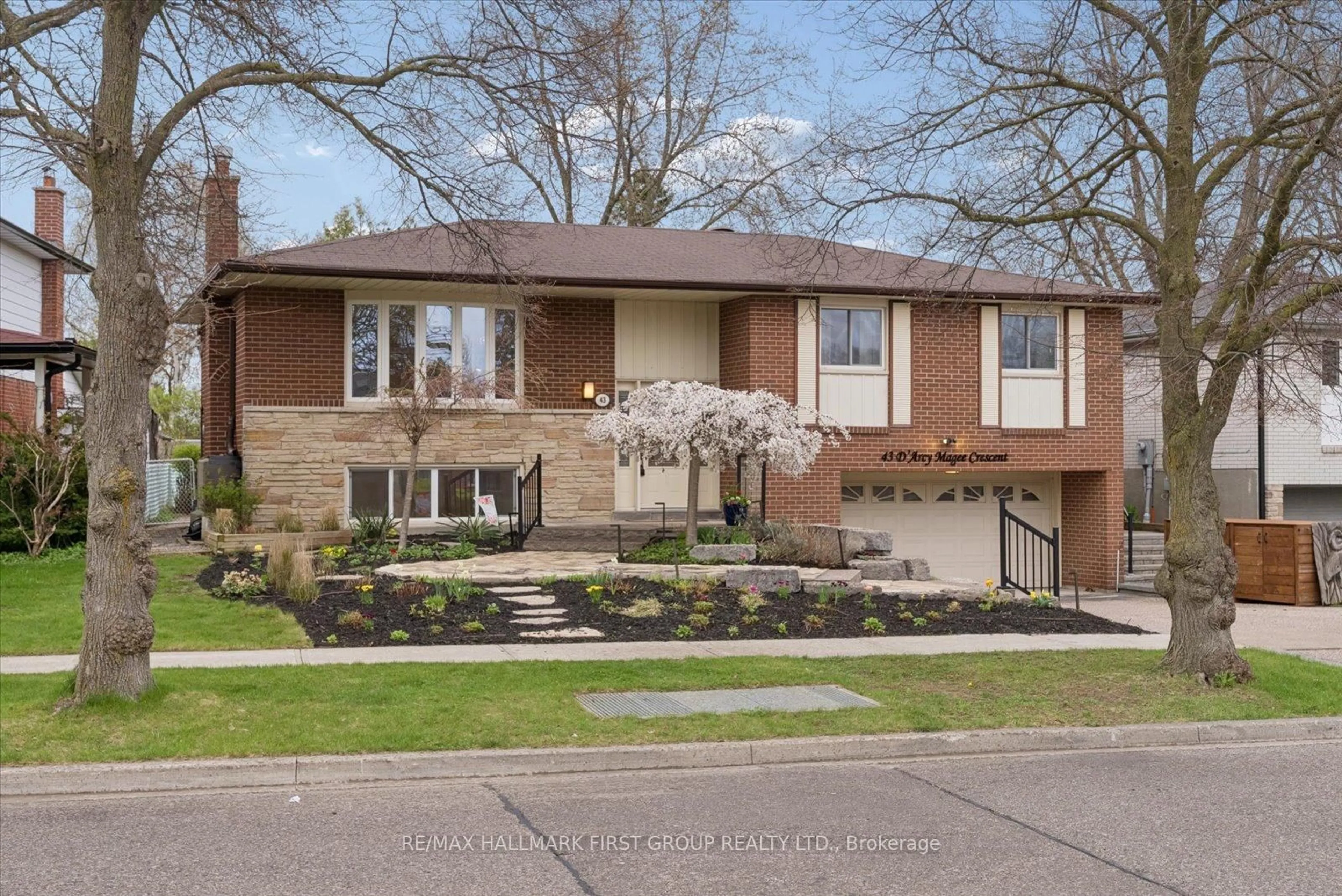 Home with brick exterior material, street for 43 D'arcy Magee Cres, Toronto Ontario M1C 2T4