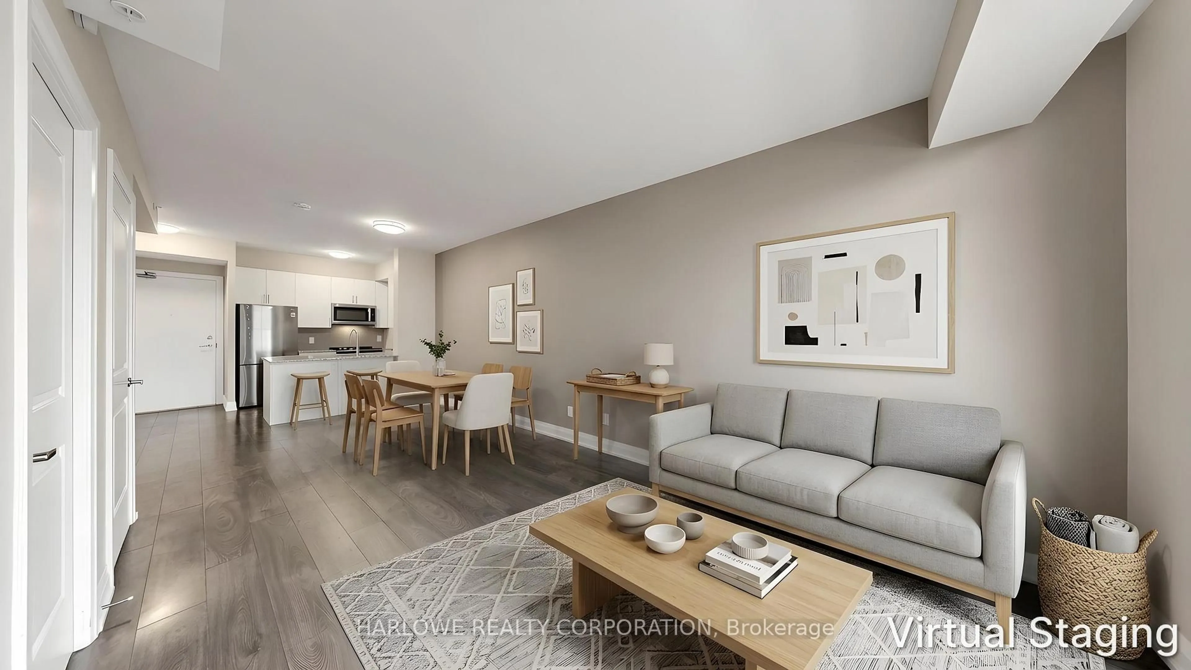 Living room with furniture, unknown for 3655 Kingston Rd #207, Toronto Ontario M1M 0E2