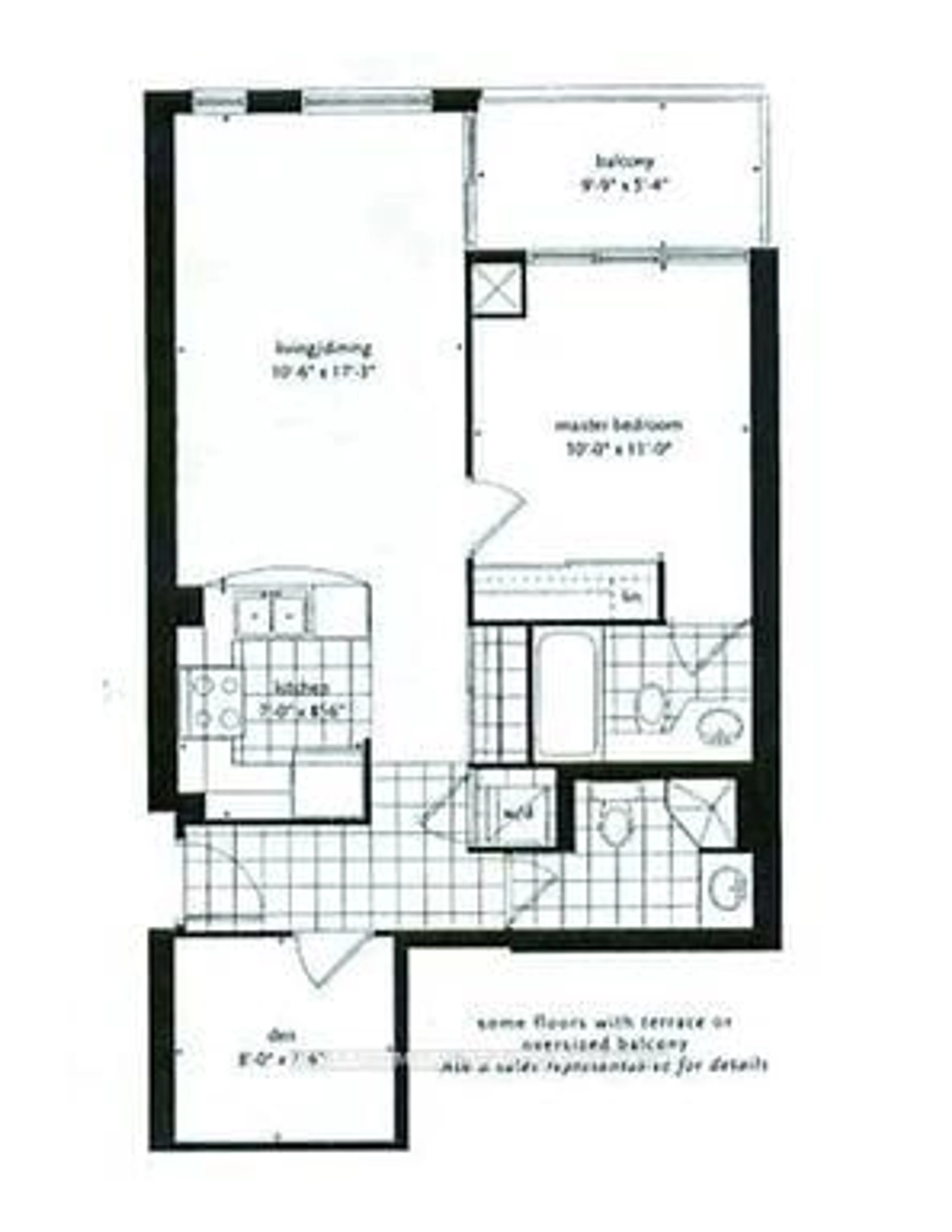 Floor plan for 50 Brian Harrison Way #2301, Toronto Ontario M1P 5J4