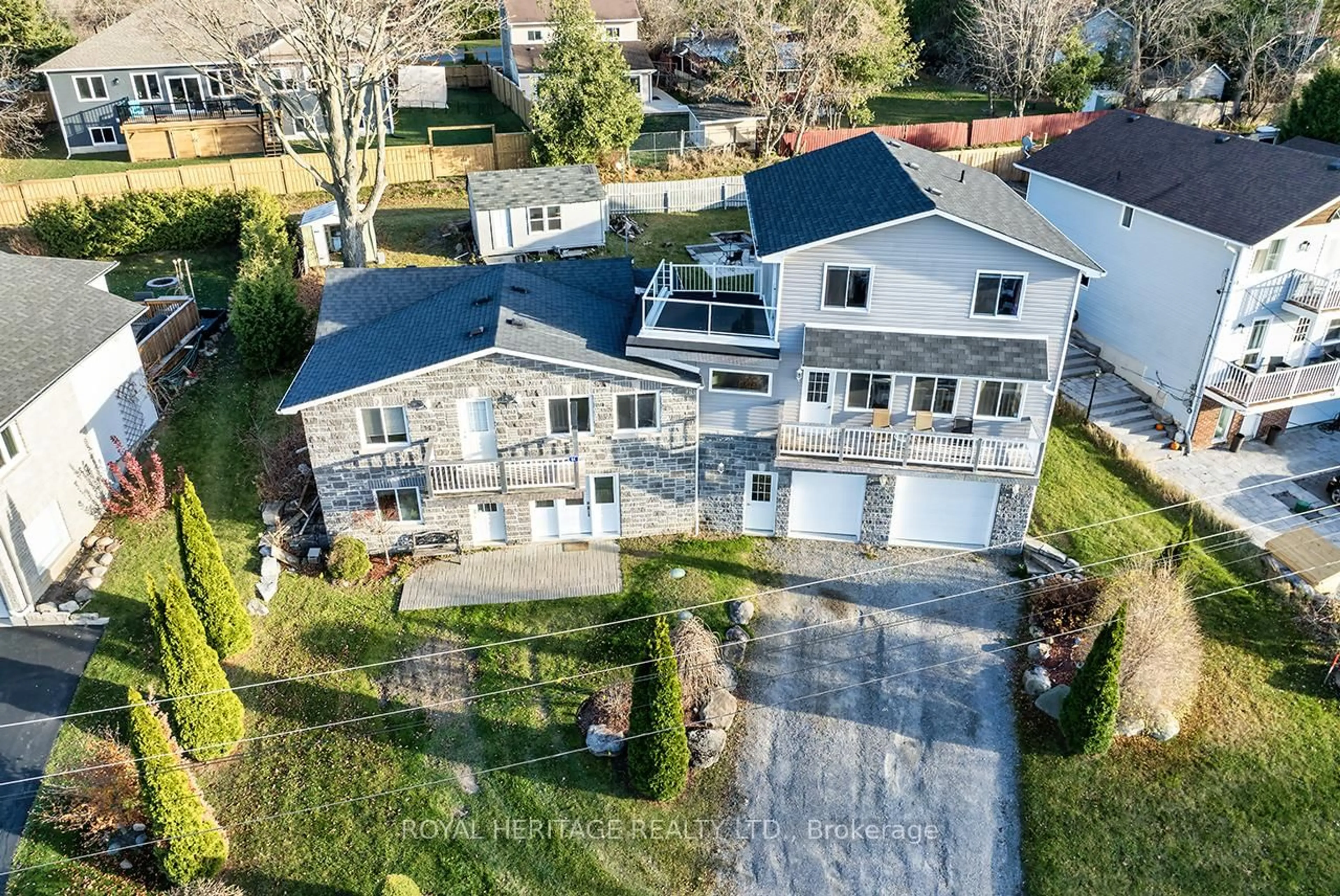 A pic from outside/outdoor area/front of a property/back of a property/a pic from drone, street for 64 Cedar Grove Dr, Scugog Ontario L0B 1E0