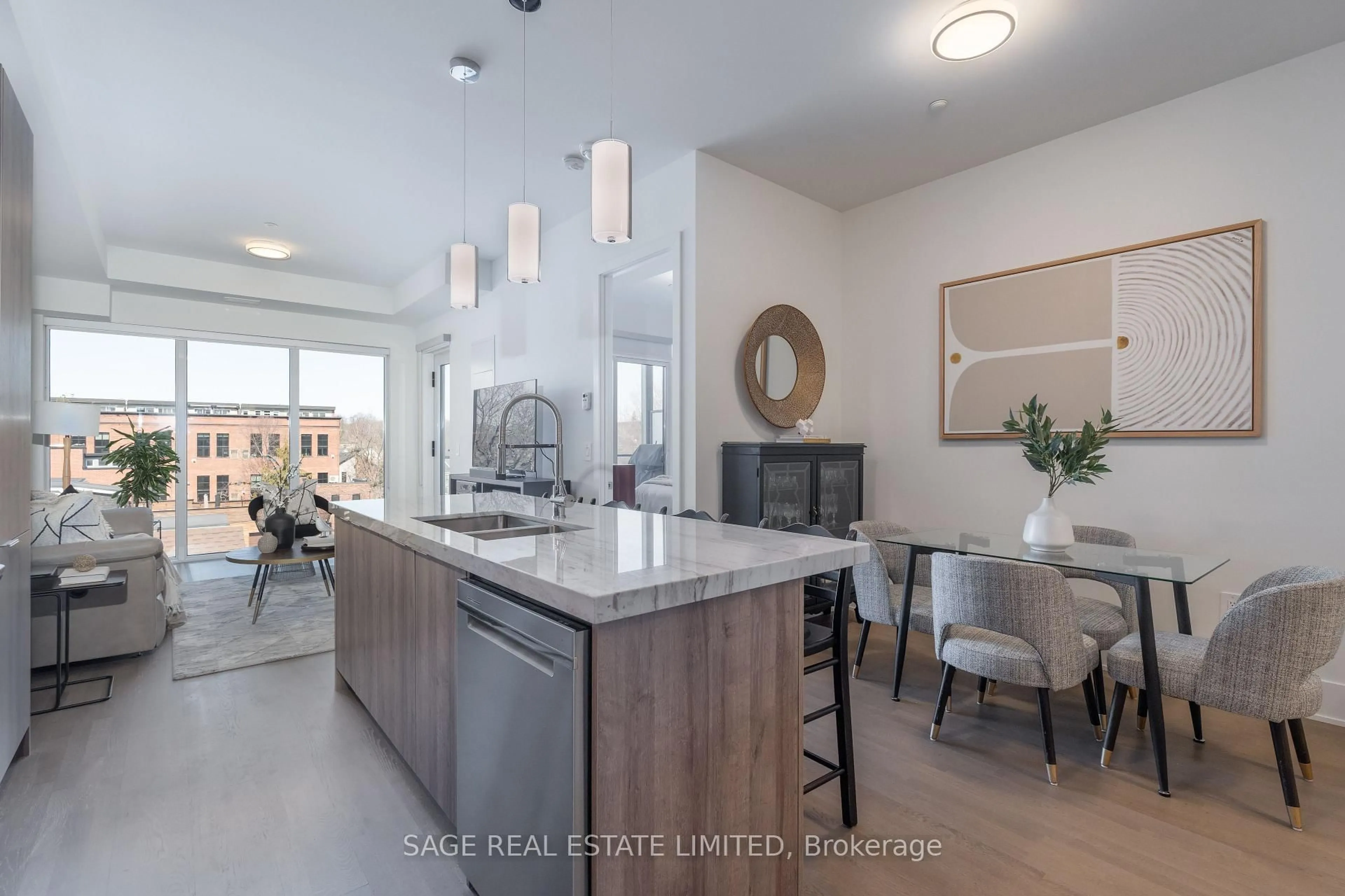 Open concept kitchen, unknown for 495 Logan Ave #405, Toronto Ontario M4K 0A5